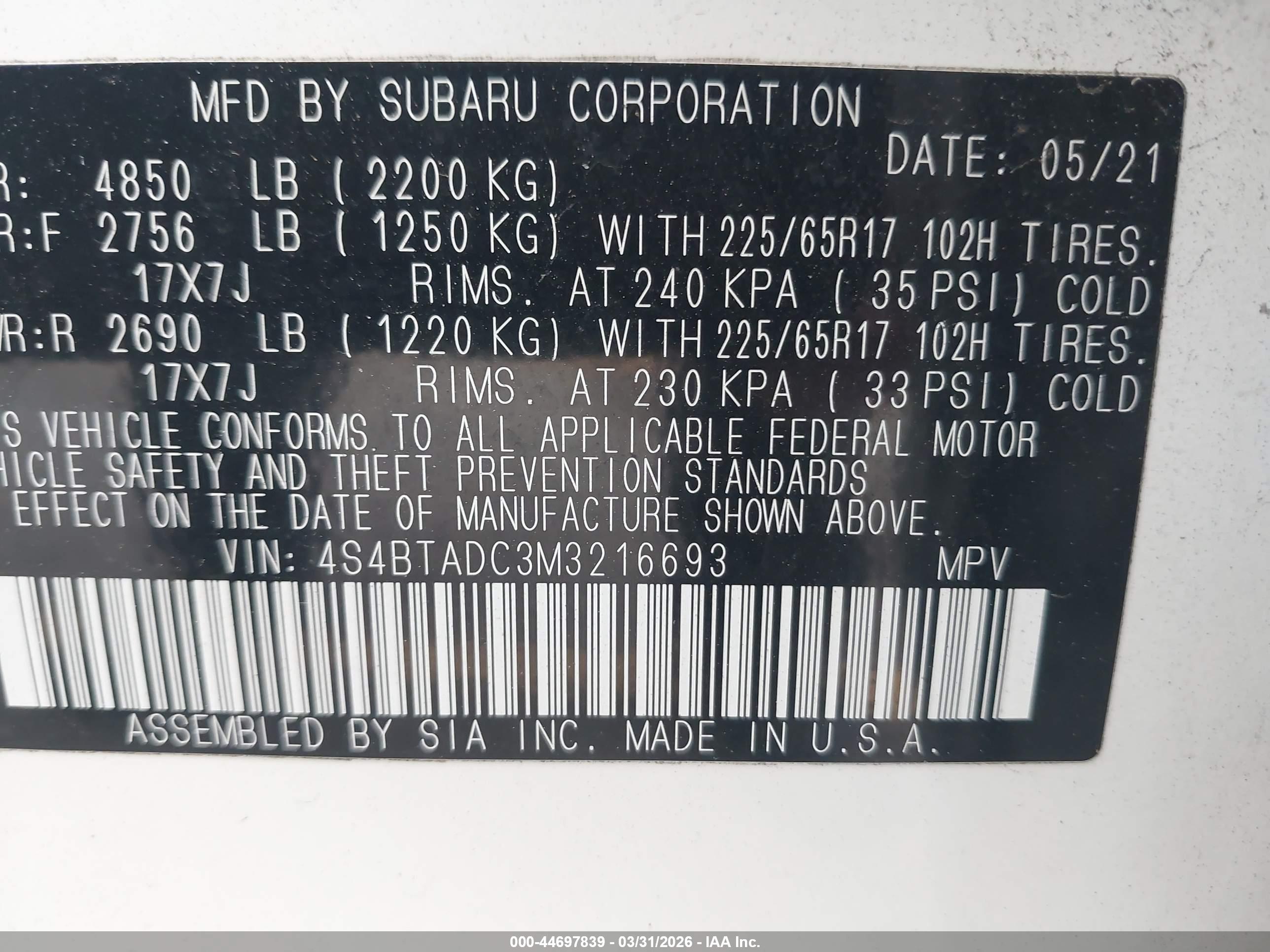 SUBARU OUTBACK image 9