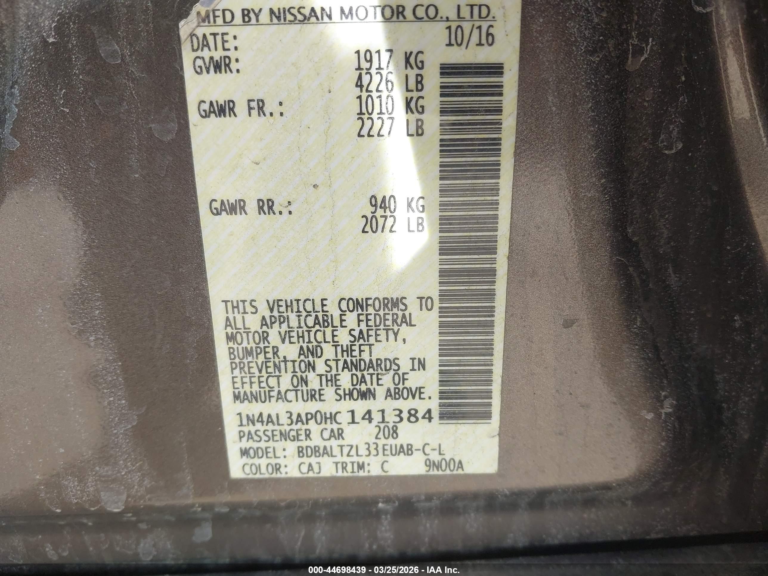 NISSAN ALTIMA image 9