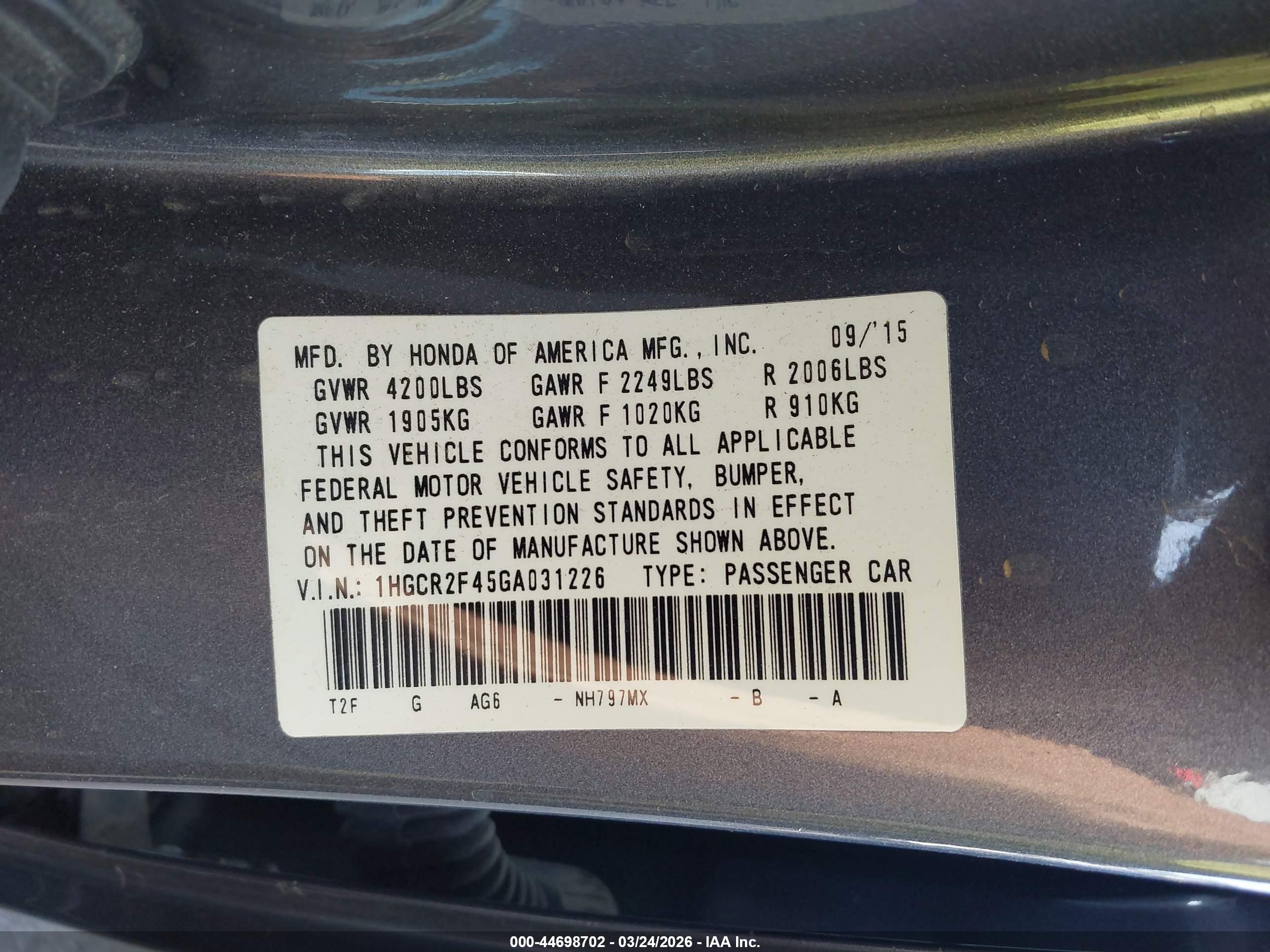 HONDA ACCORD image 9