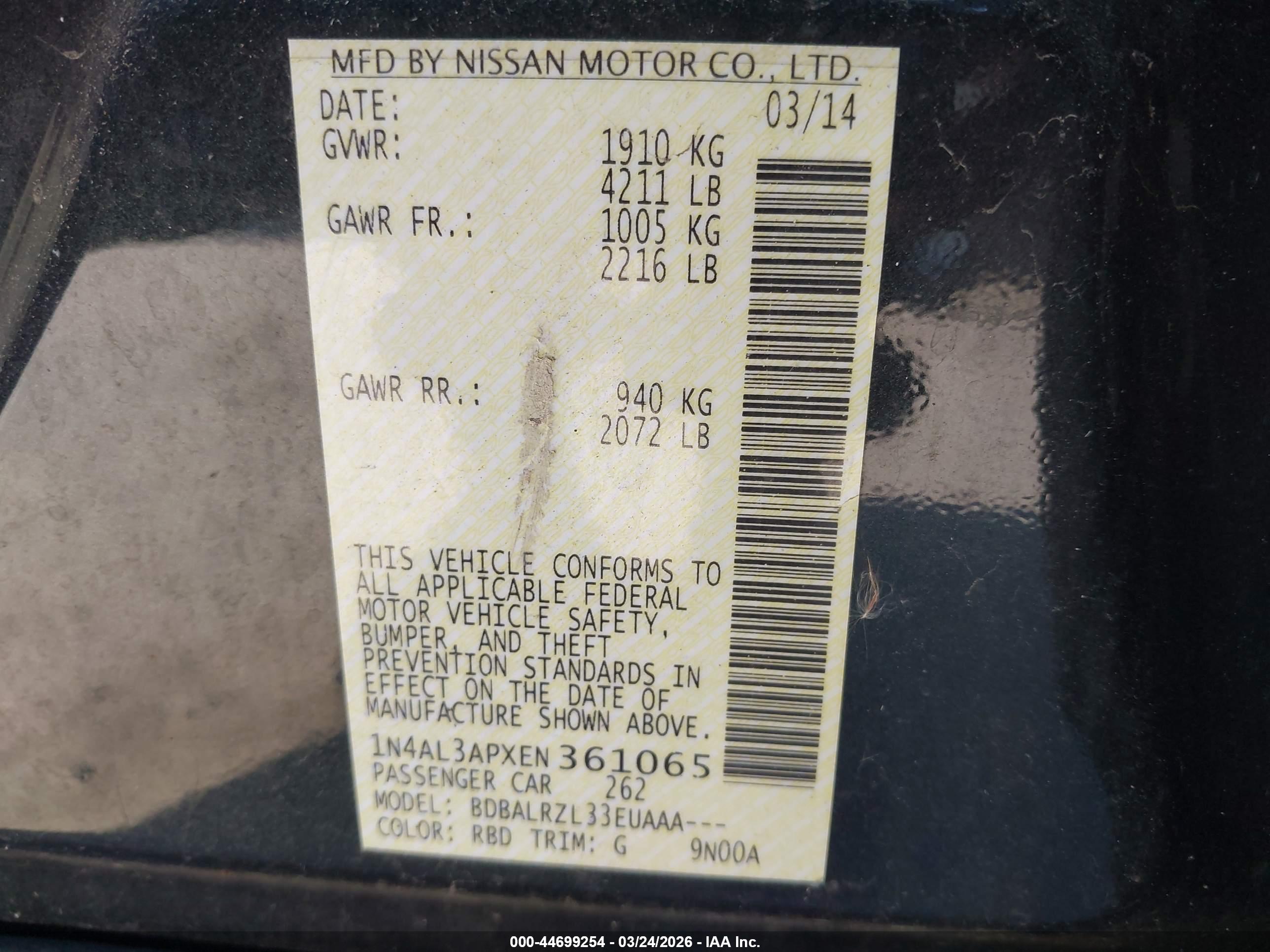 NISSAN ALTIMA image 9