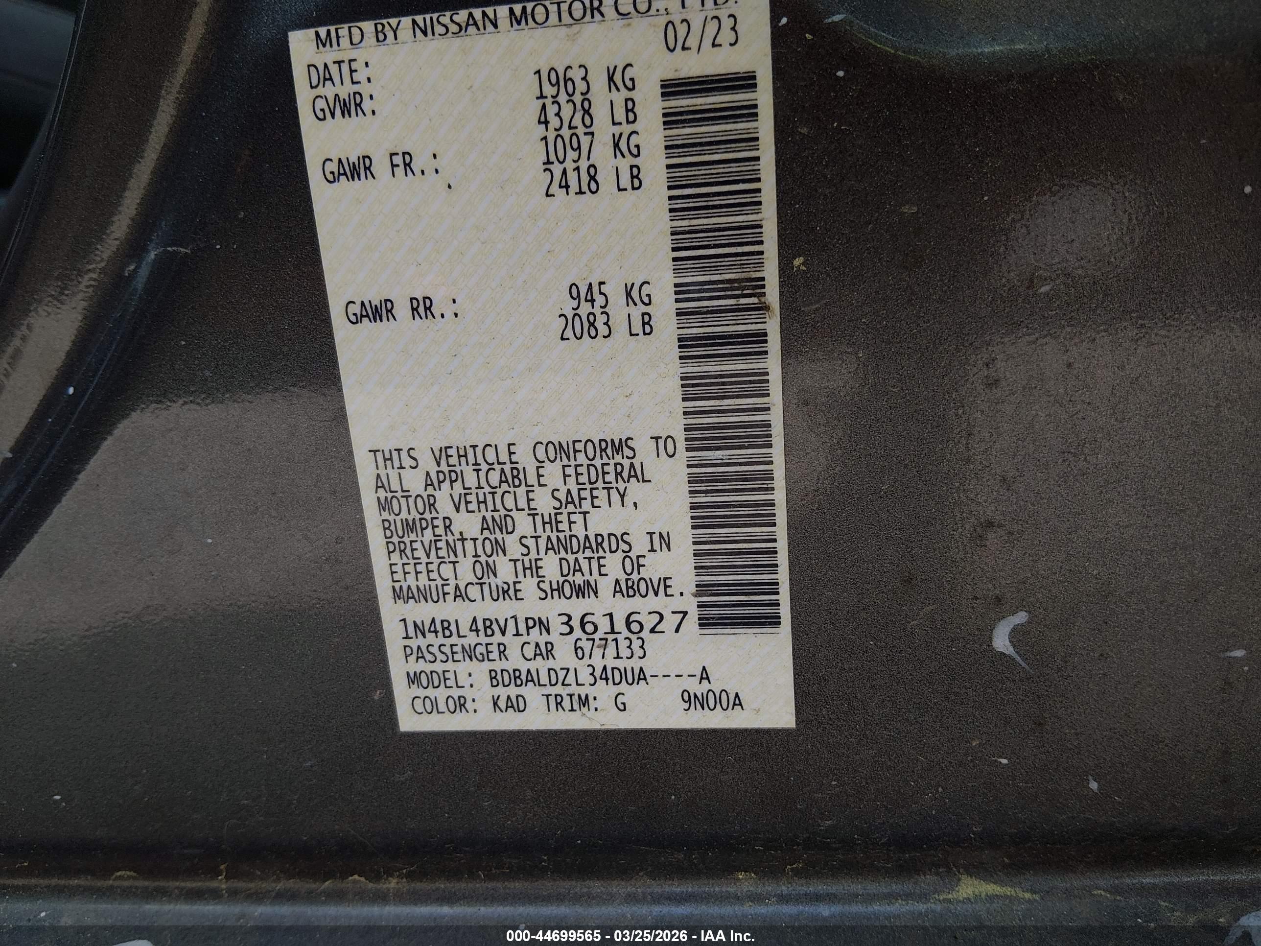 NISSAN ALTIMA image 9