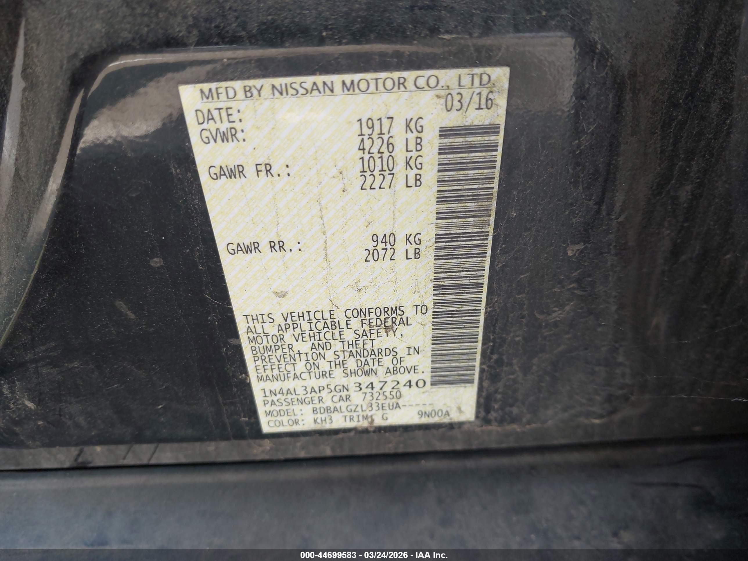 NISSAN ALTIMA image 9