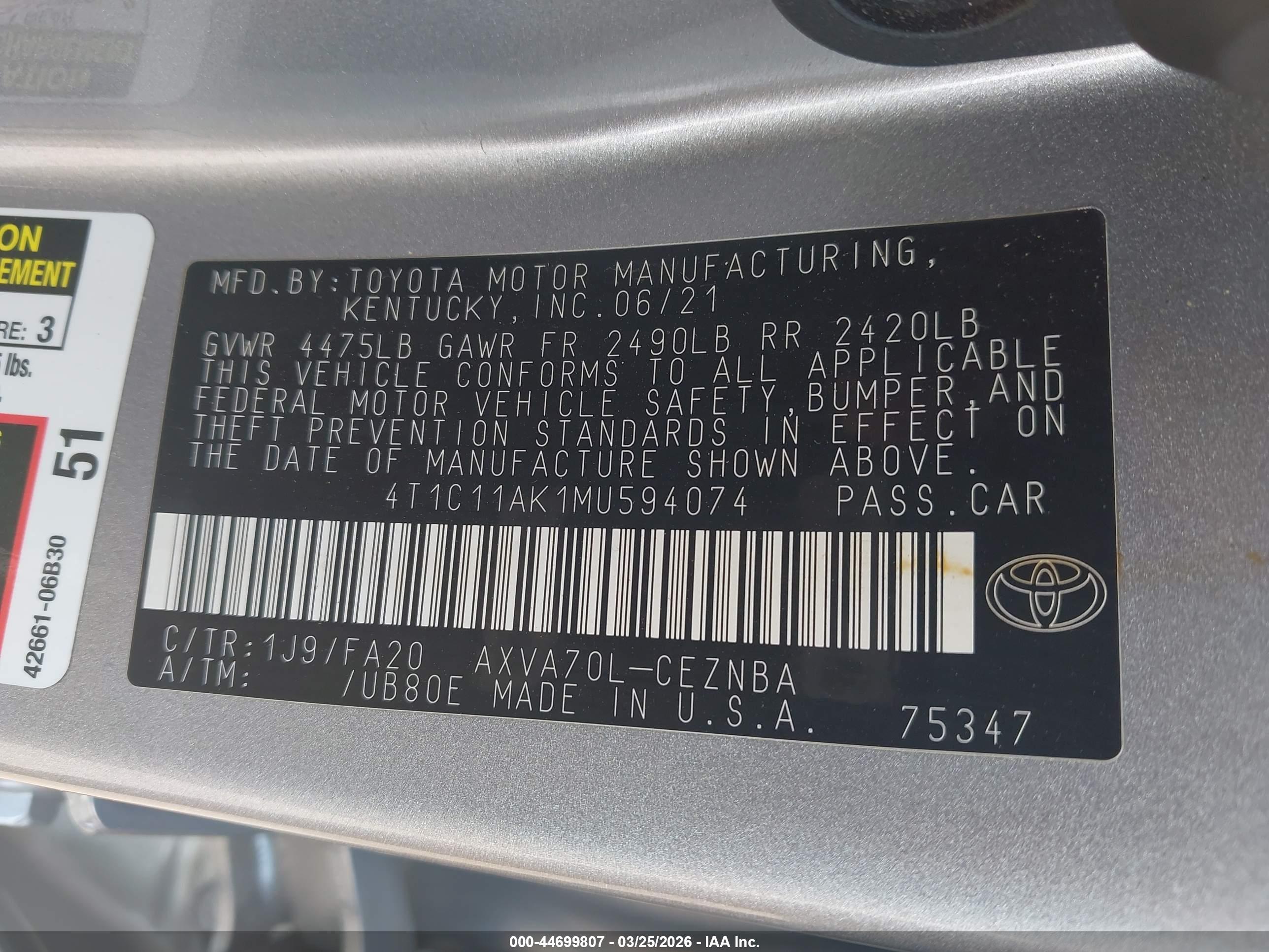 TOYOTA CAMRY image 9