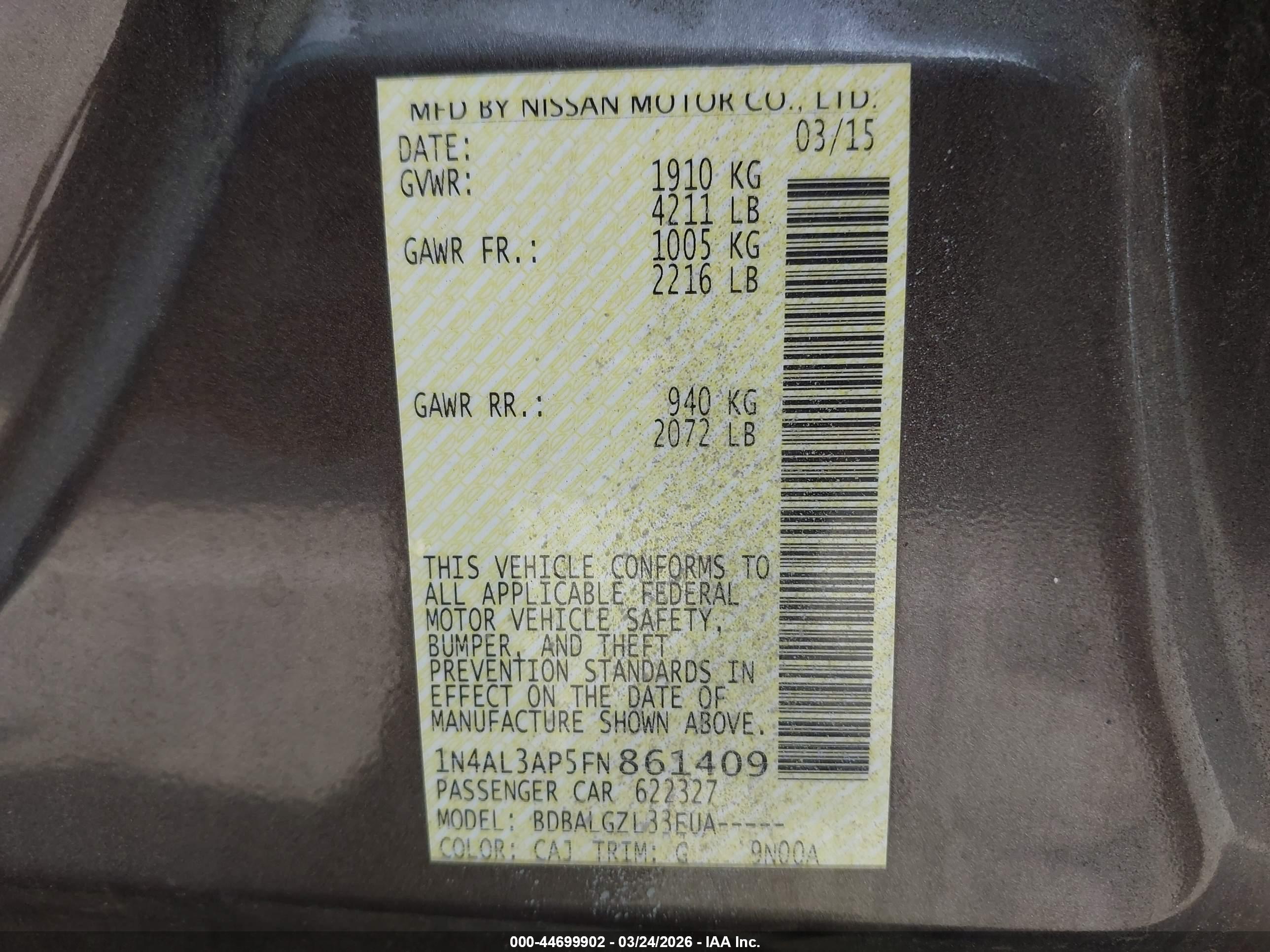 NISSAN ALTIMA image 9