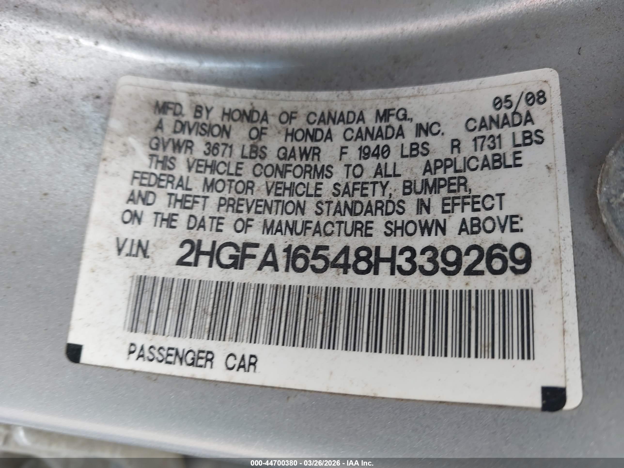 HONDA CIVIC image 9