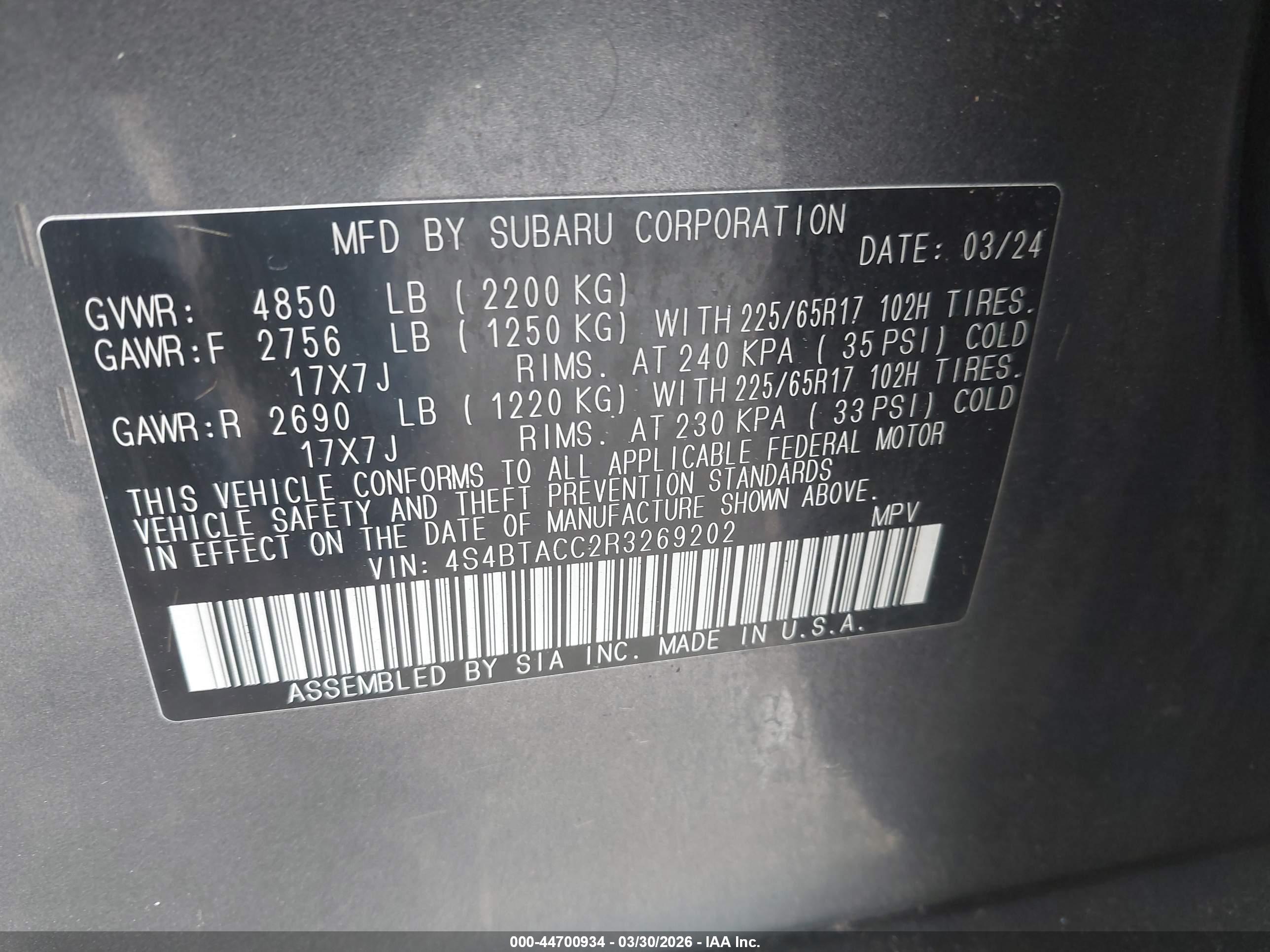 SUBARU OUTBACK image 9