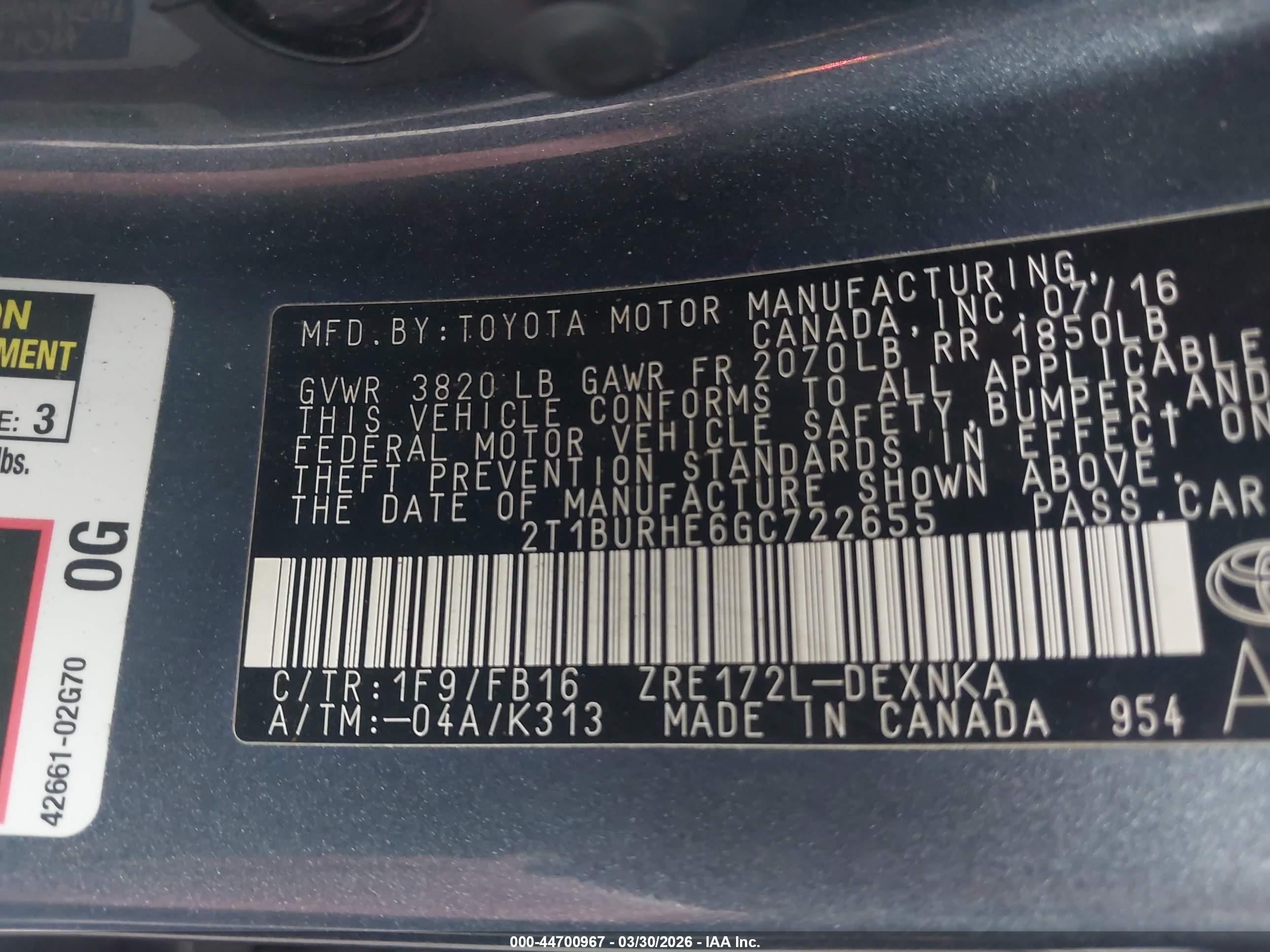 TOYOTA COROLLA image 9