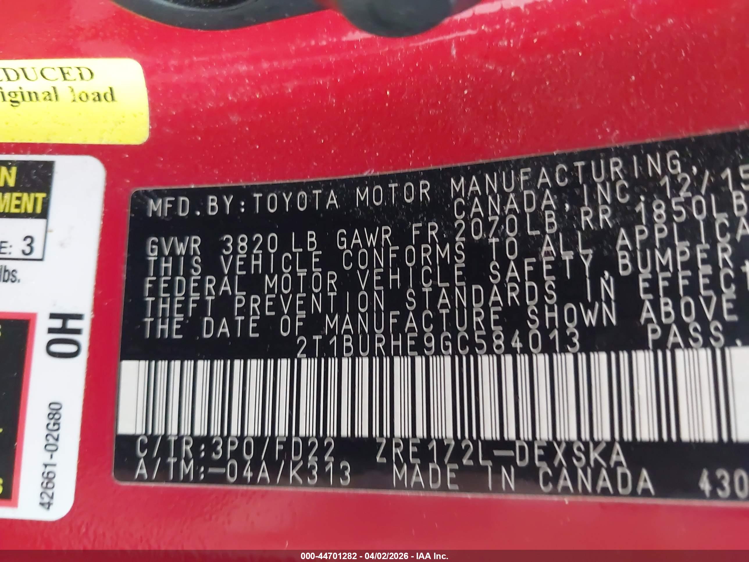 TOYOTA COROLLA image 9