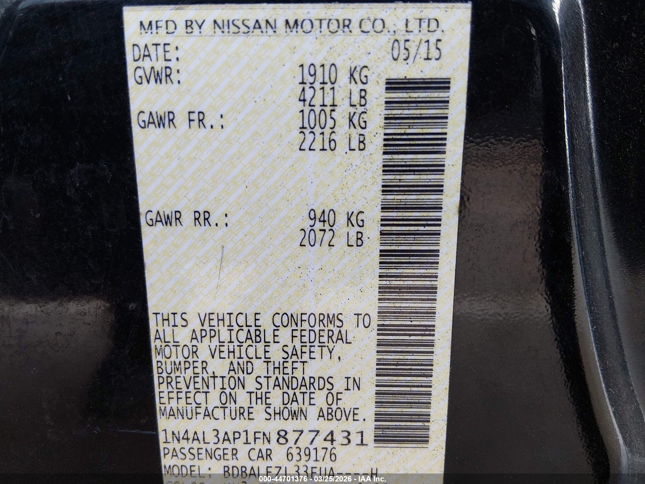 NISSAN ALTIMA image 9