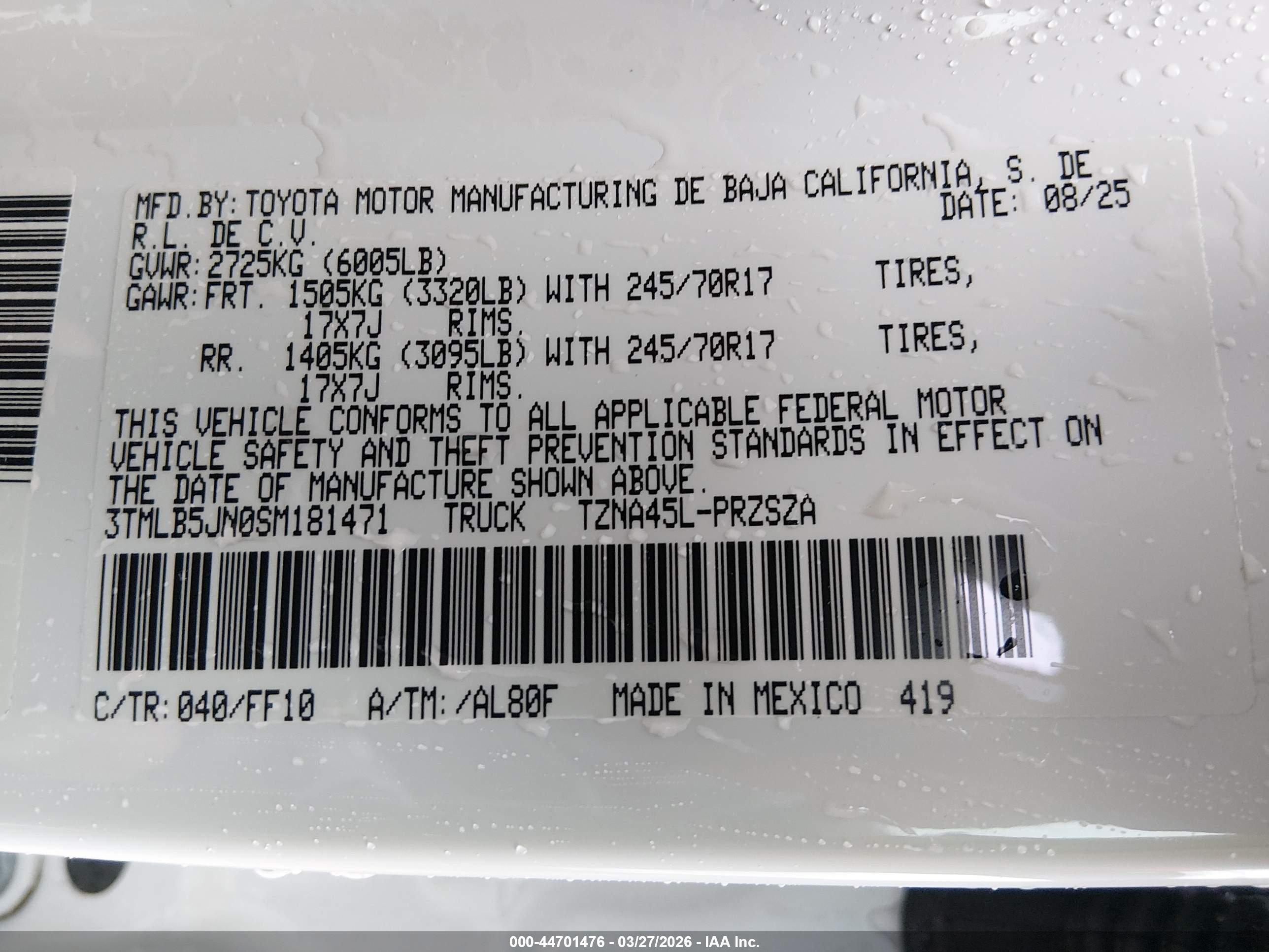 TOYOTA TACOMA image 9