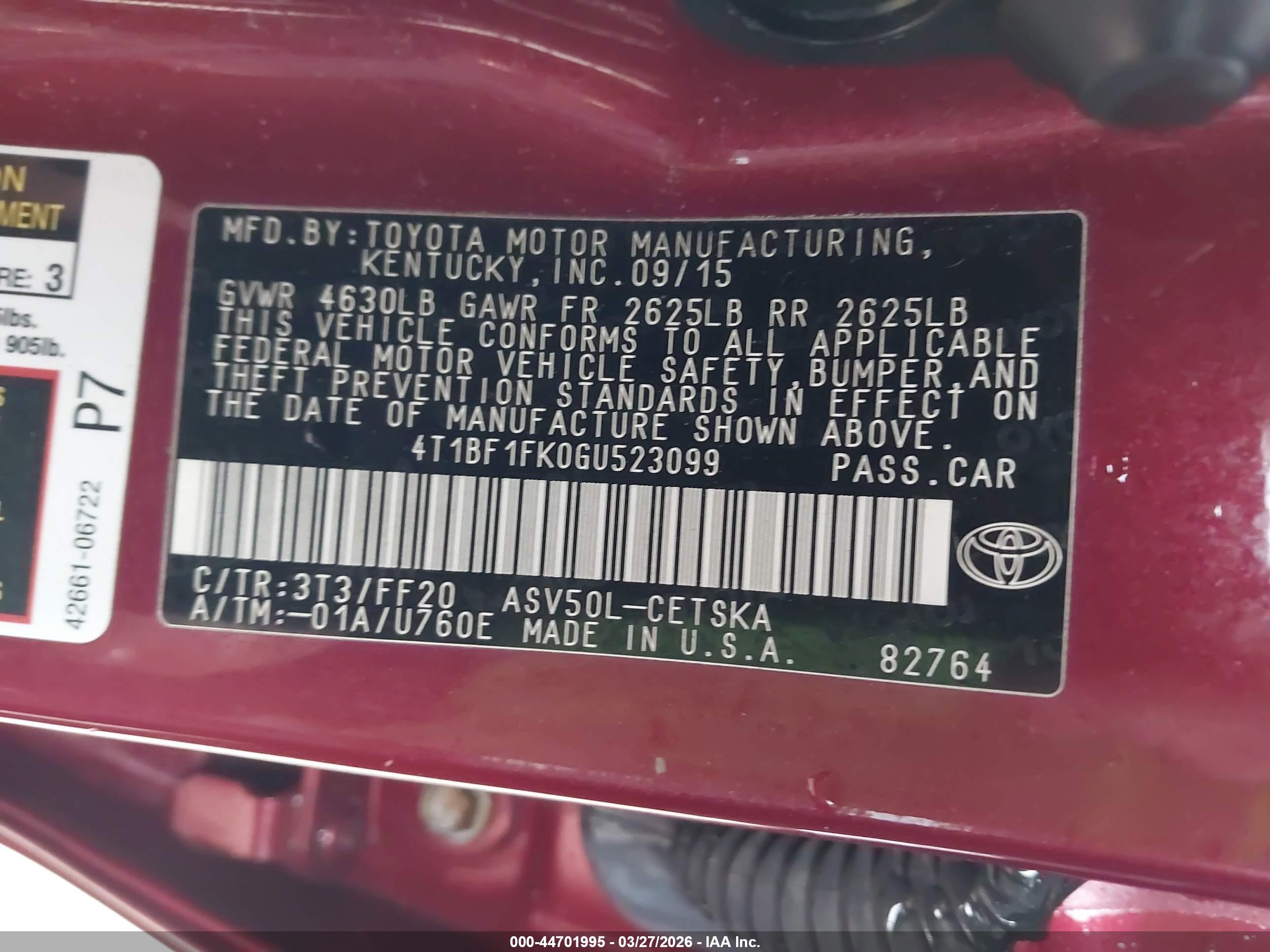 TOYOTA CAMRY image 9