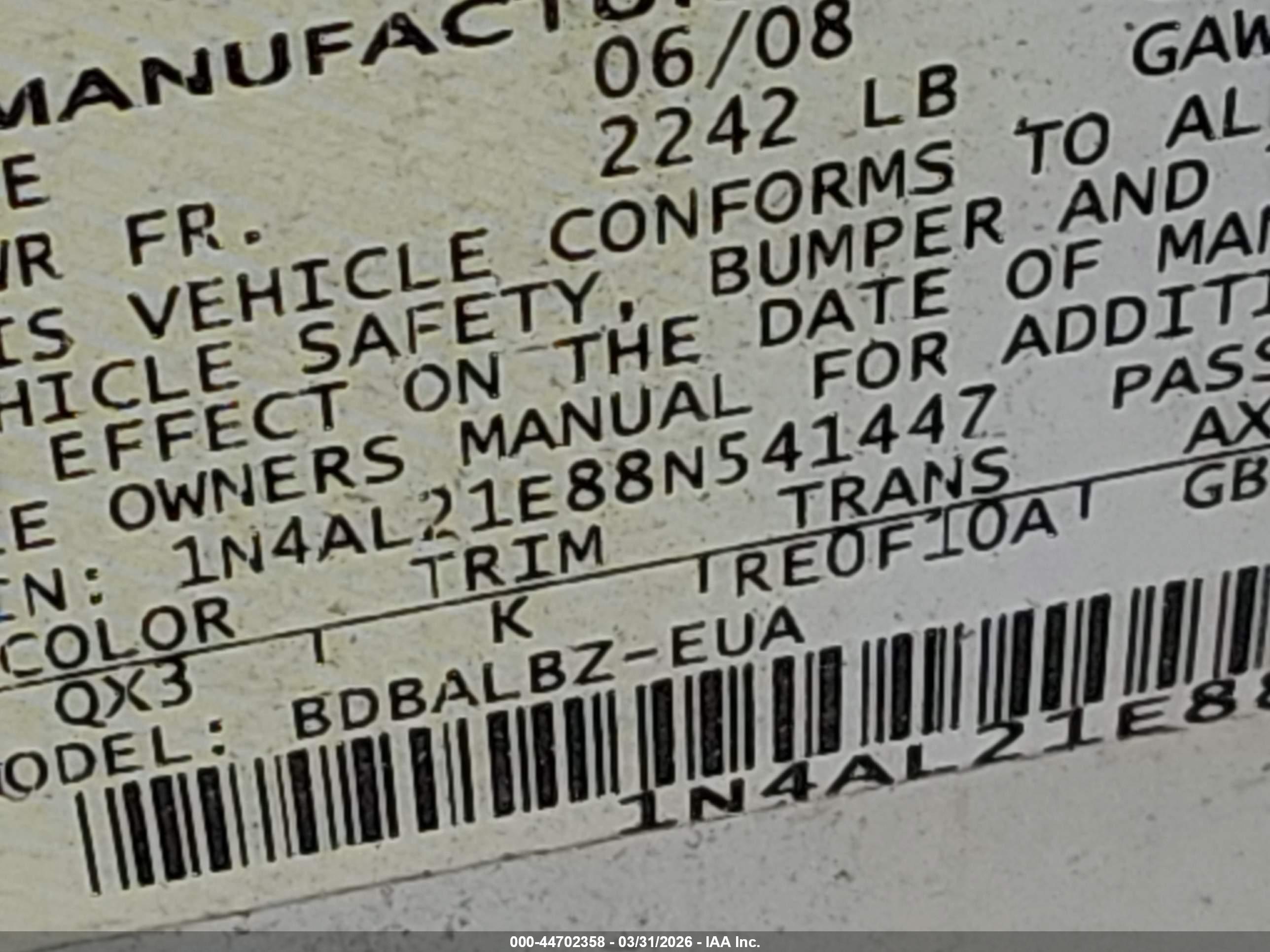 NISSAN ALTIMA image 9