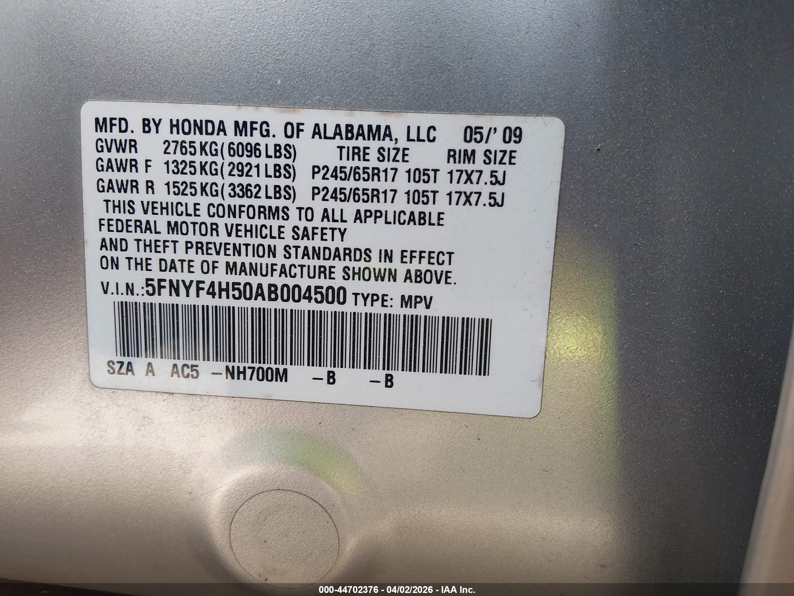 HONDA PILOT image 9
