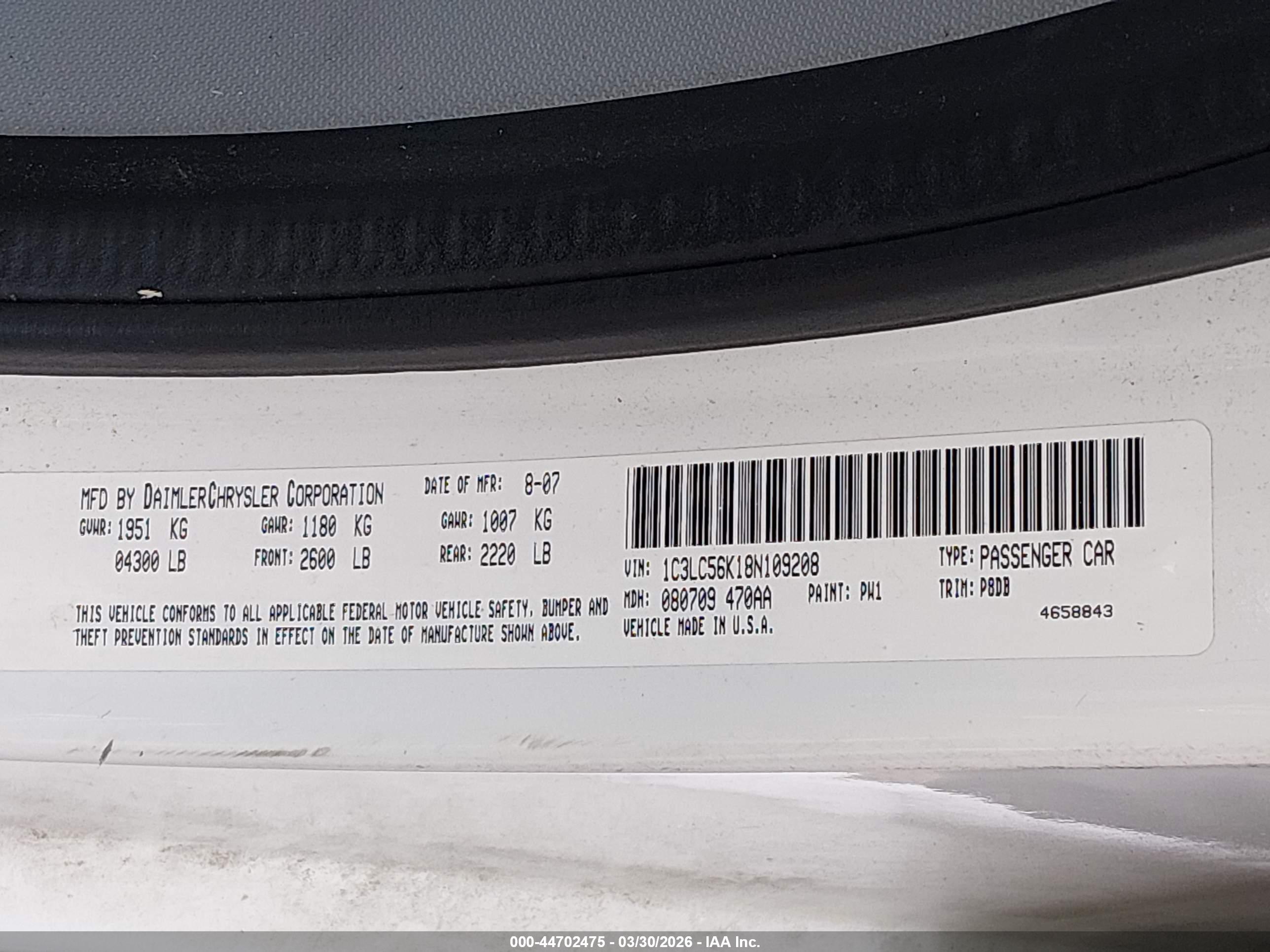 CHRYSLER SEBRING image 9
