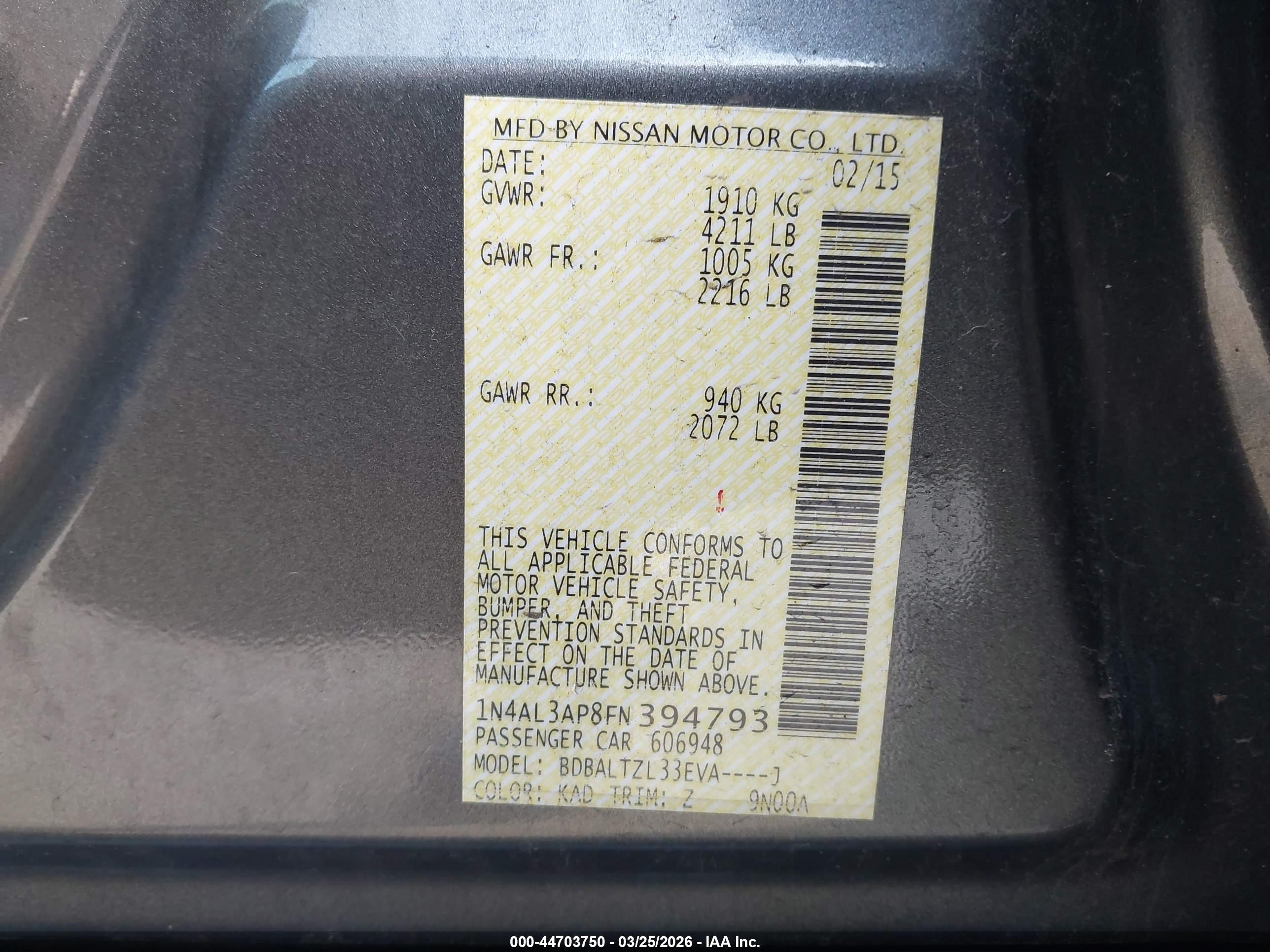 NISSAN ALTIMA image 9