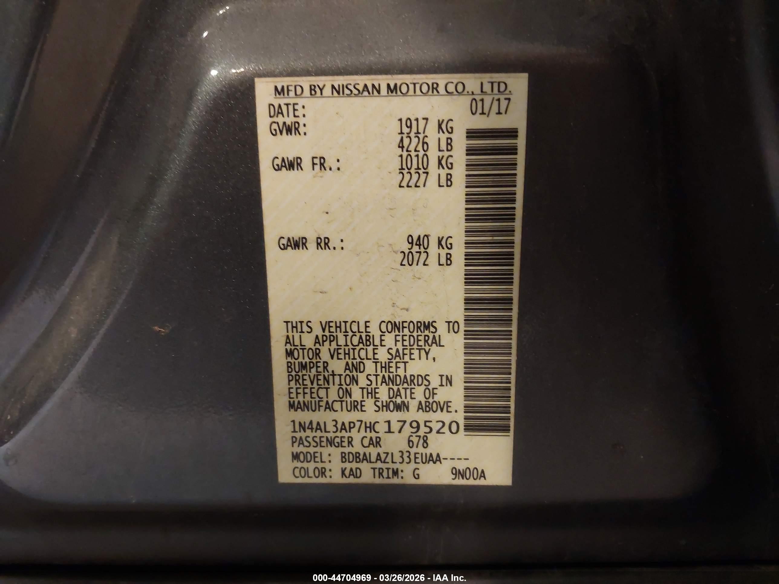 NISSAN ALTIMA image 9
