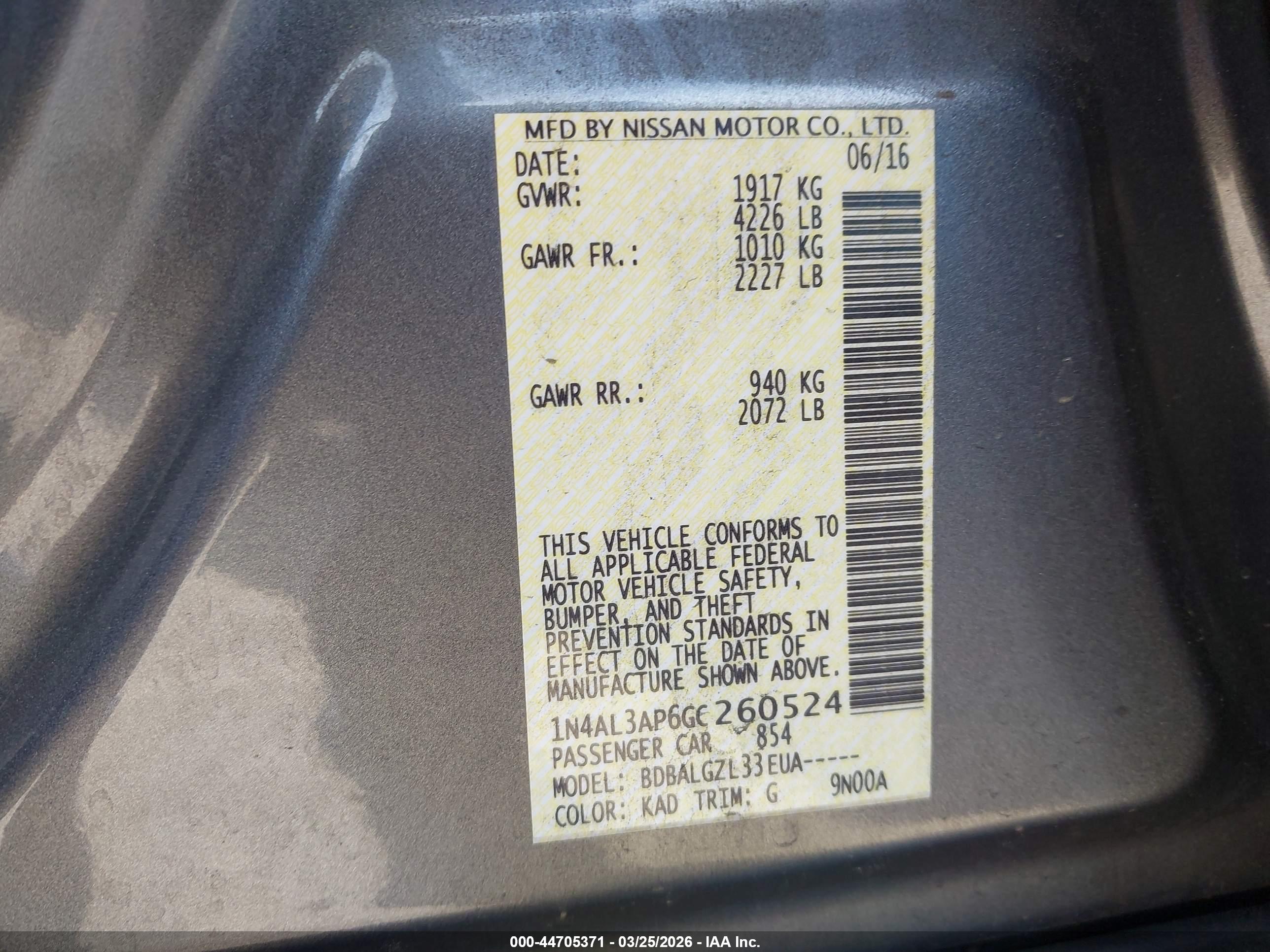 NISSAN ALTIMA image 9