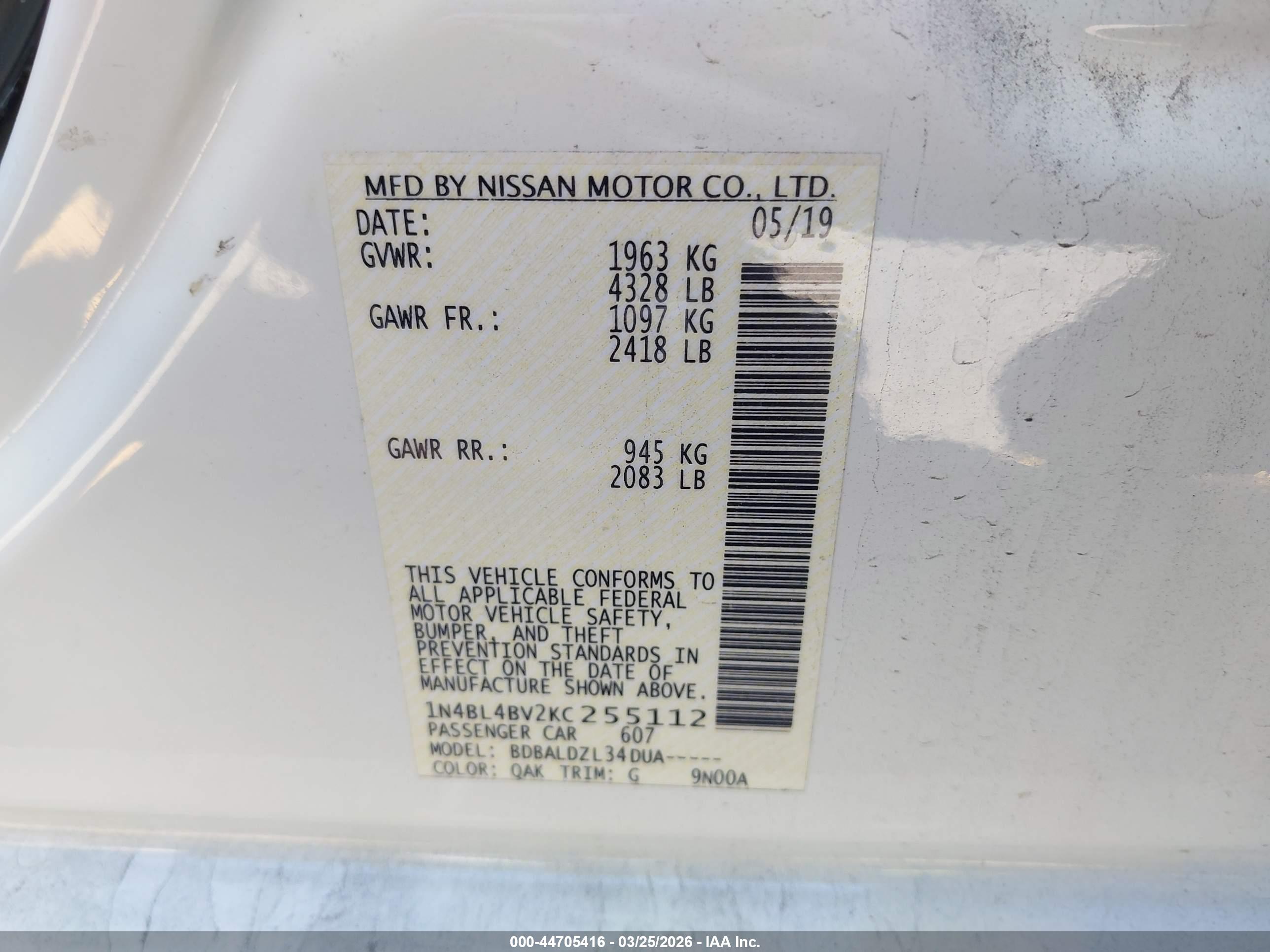 NISSAN ALTIMA image 9