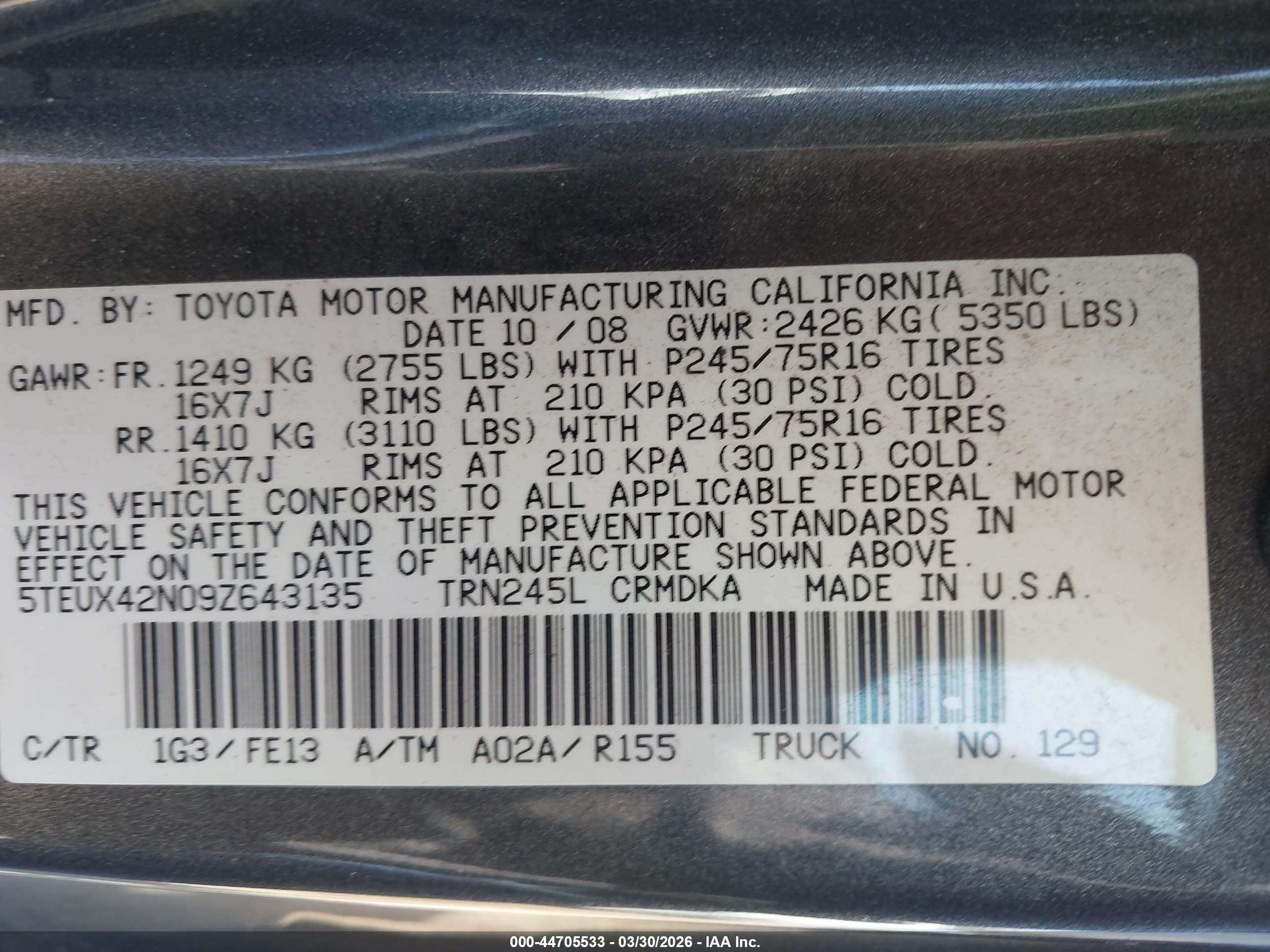 TOYOTA TACOMA image 9