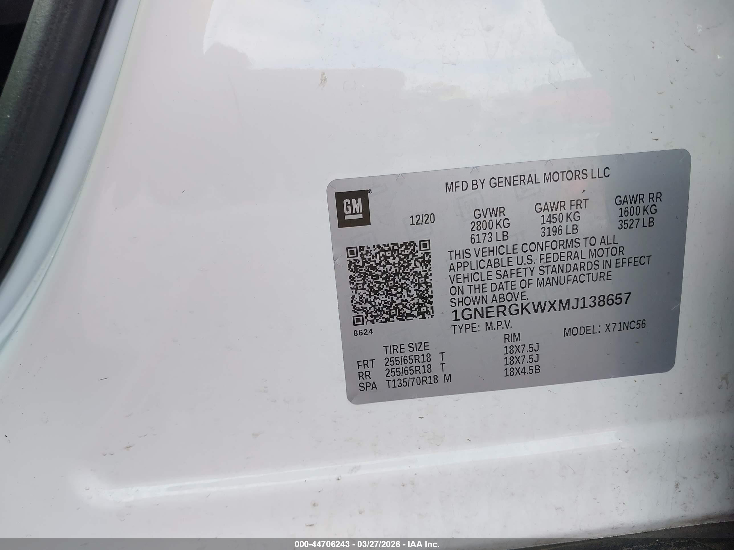 CHEVROLET TRAVERSE image 9