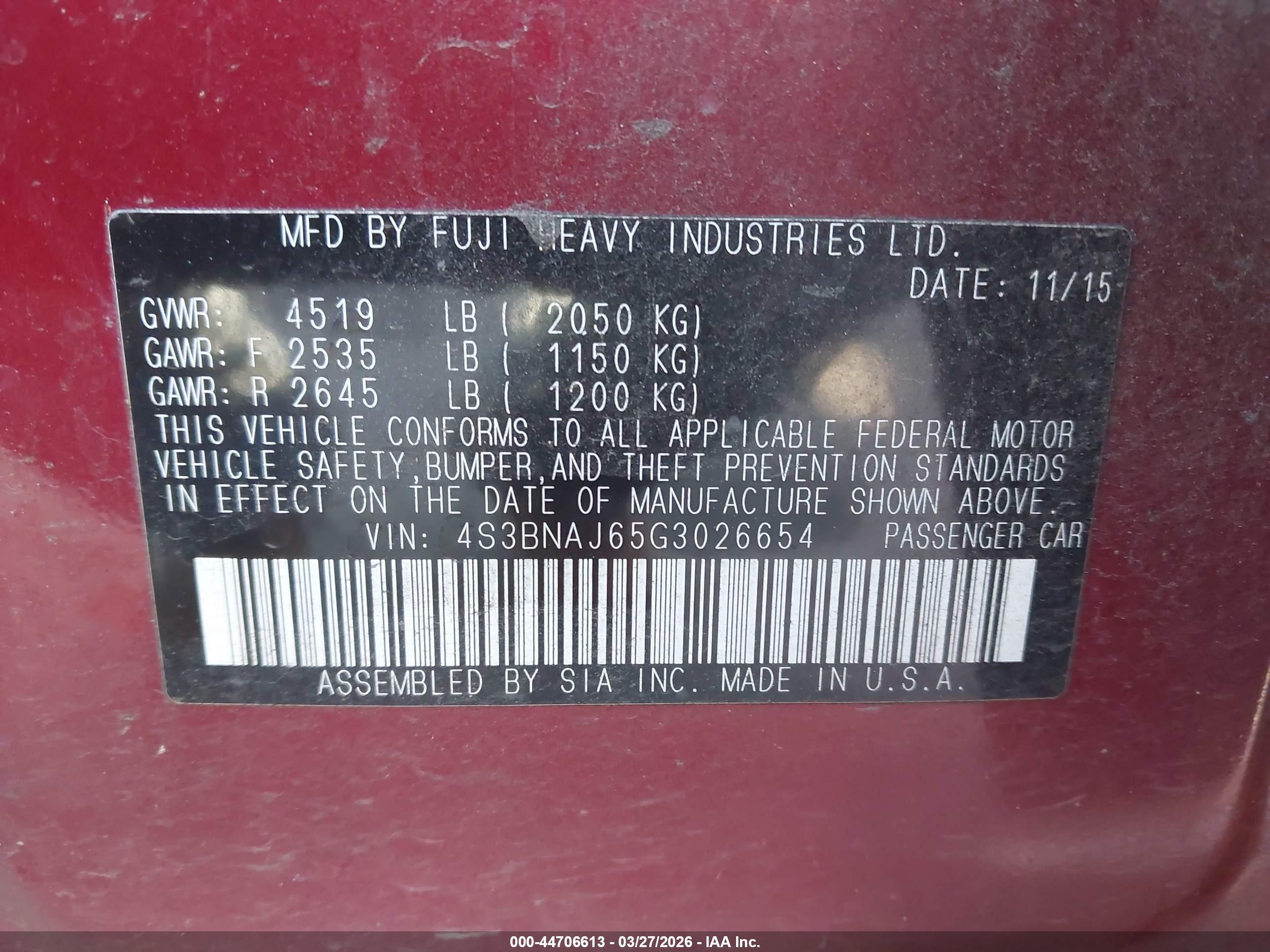 SUBARU LEGACY image 9