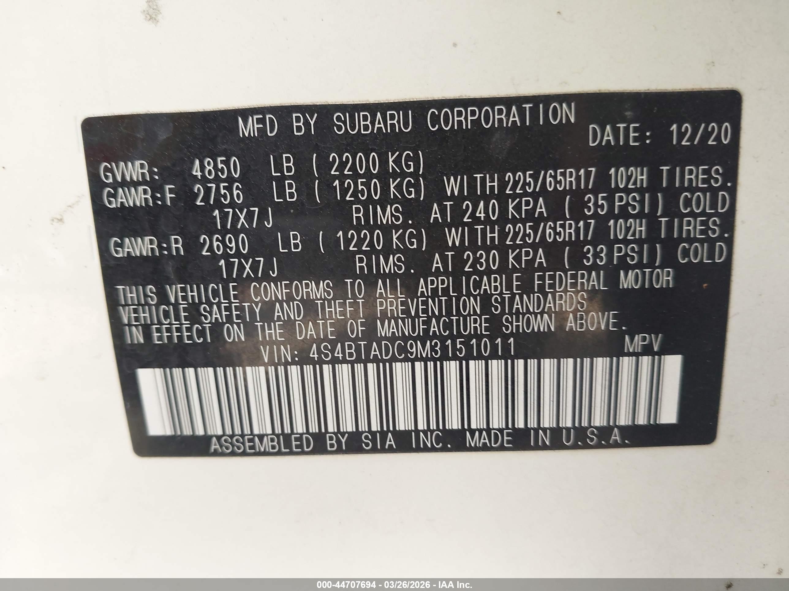 SUBARU OUTBACK image 9