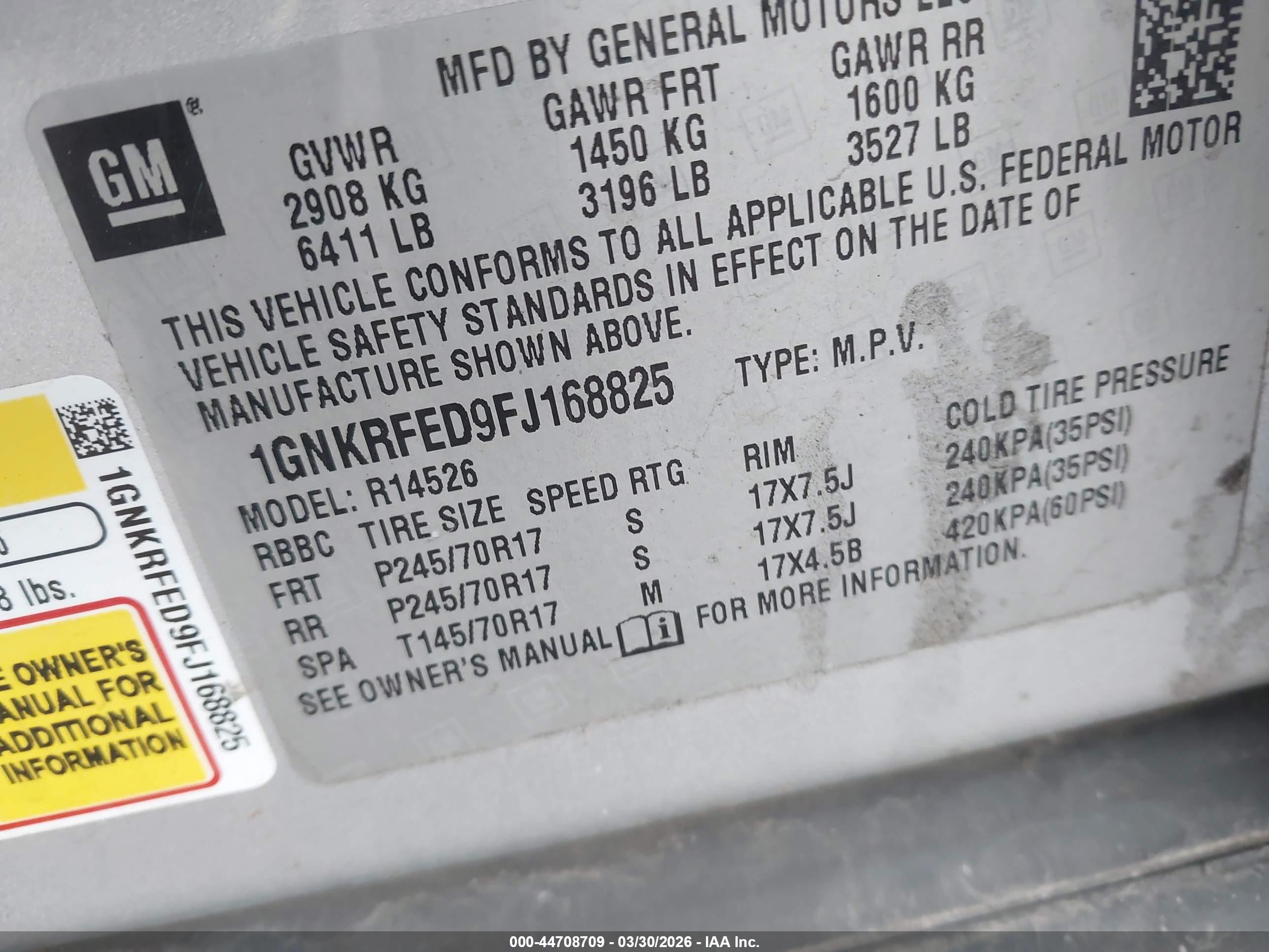 CHEVROLET TRAVERSE image 9