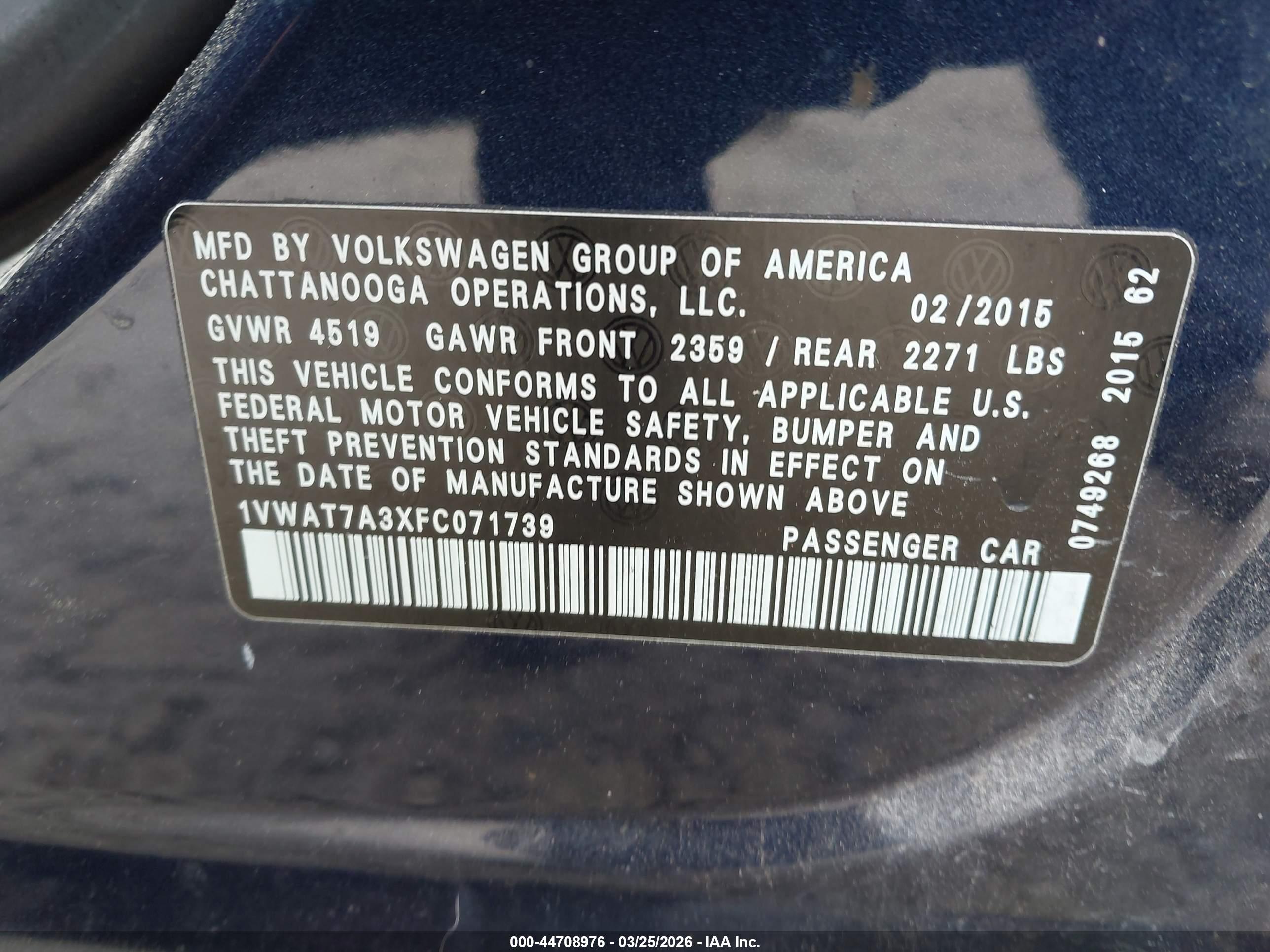 VOLKSWAGEN PASSAT image 9
