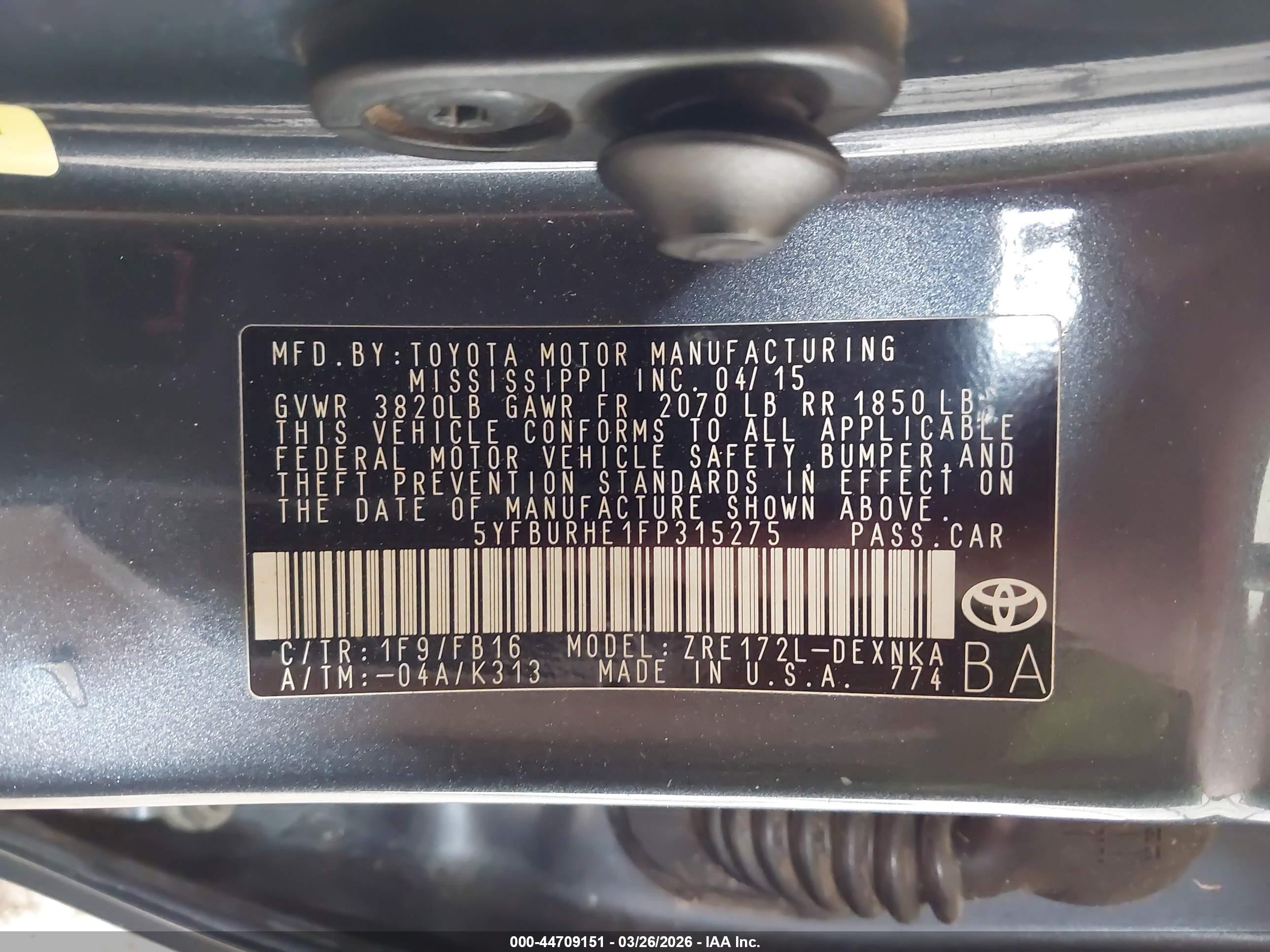TOYOTA COROLLA image 9
