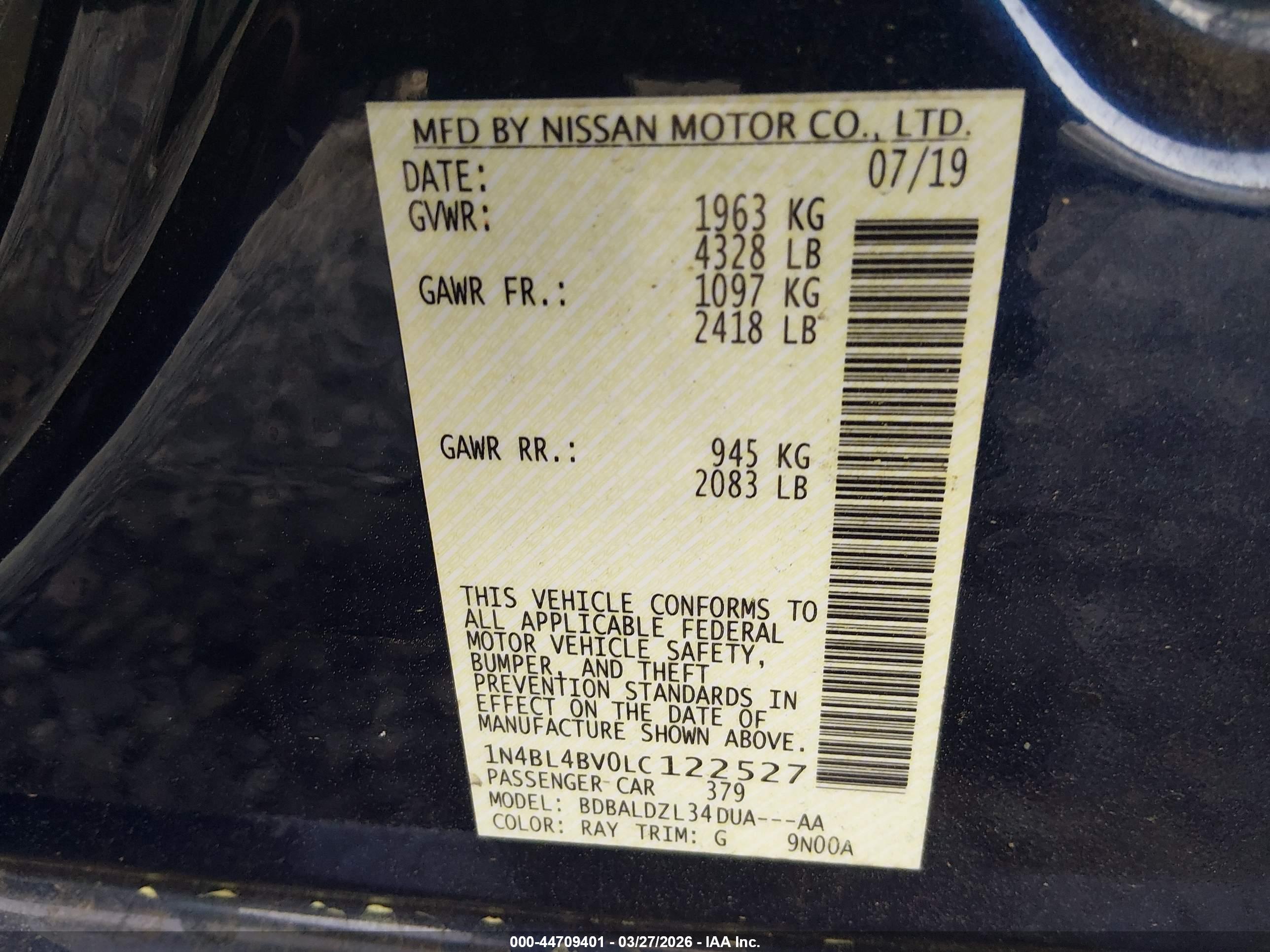 NISSAN ALTIMA image 9