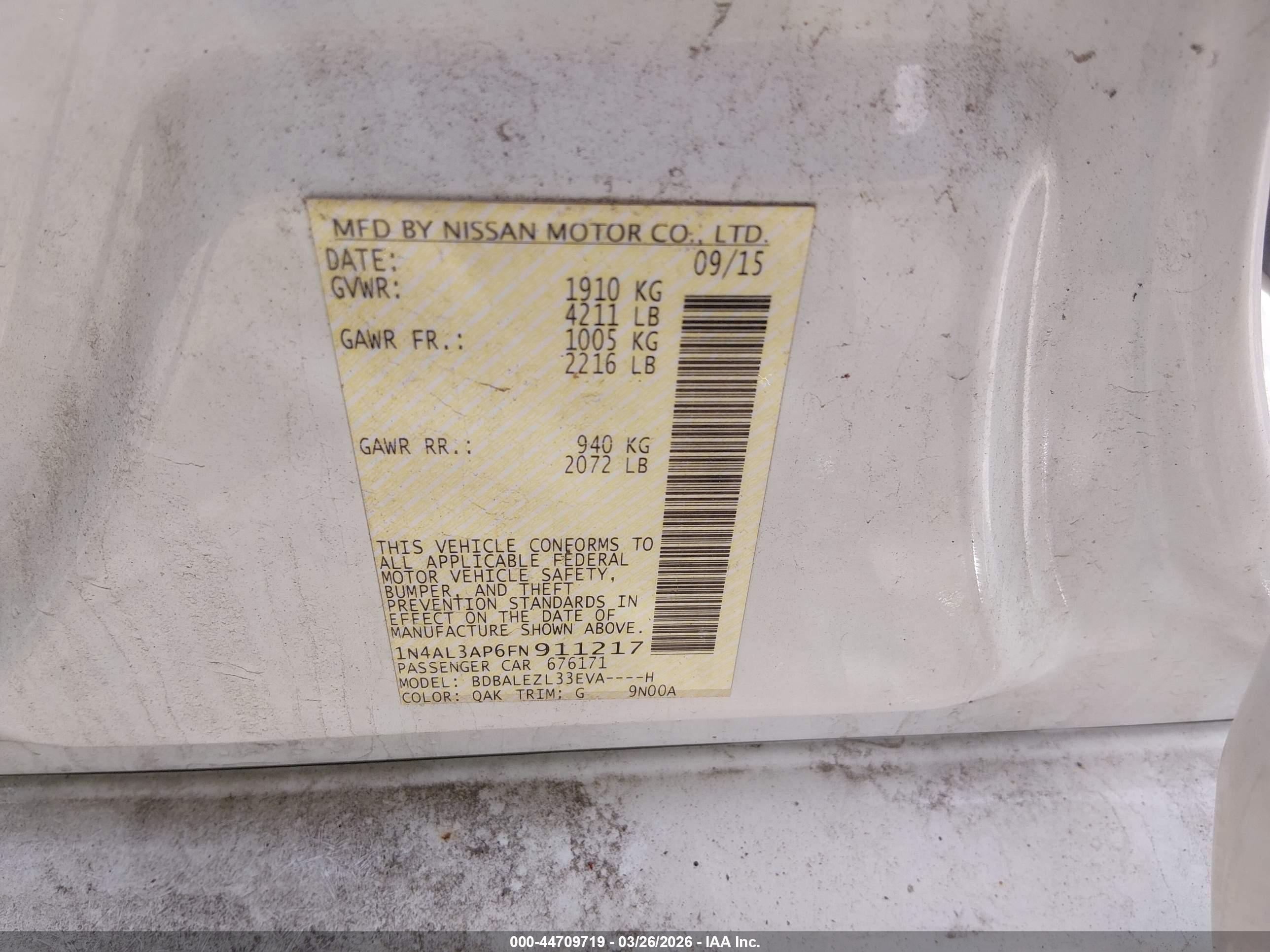 NISSAN ALTIMA image 9