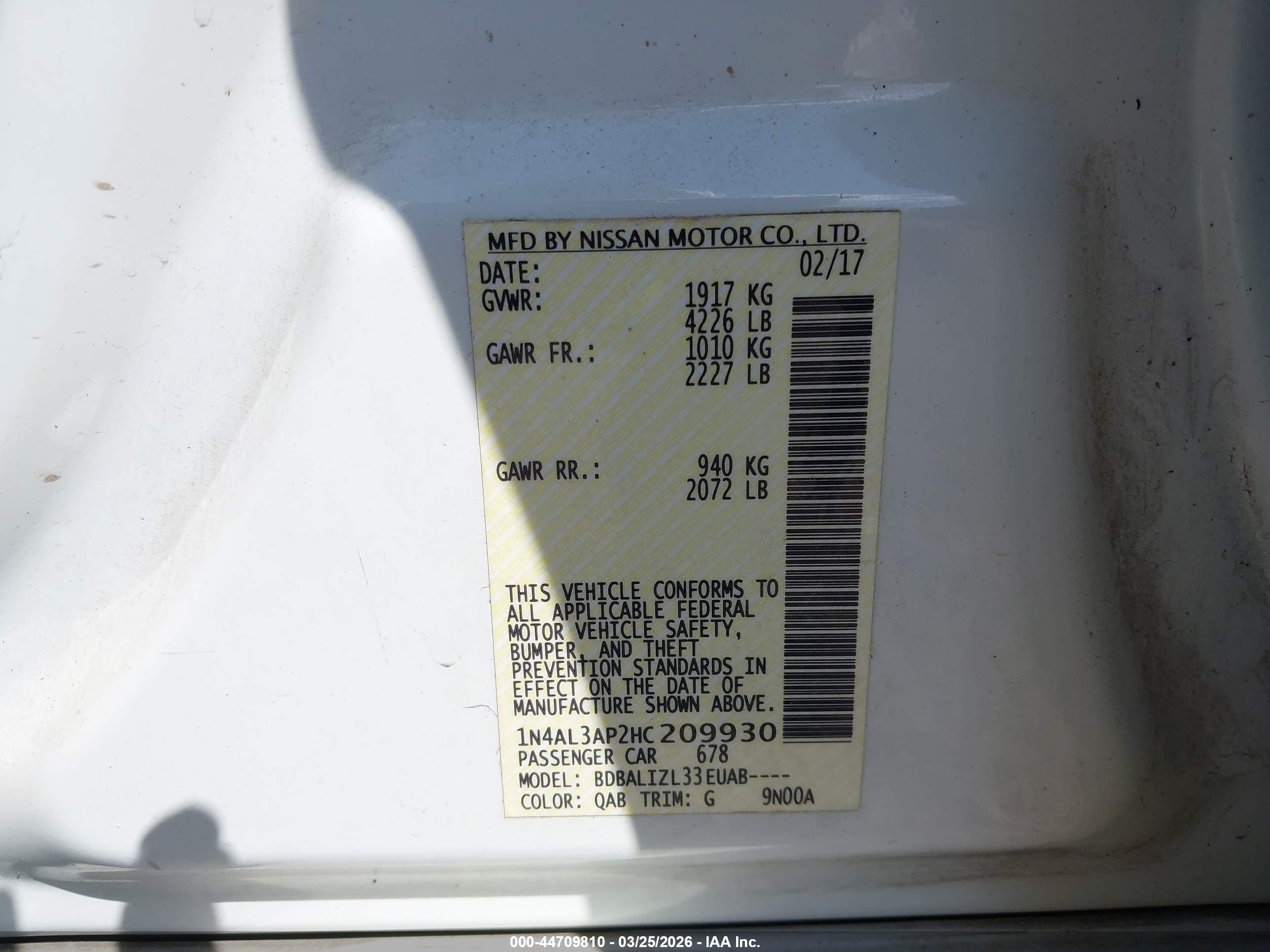 NISSAN ALTIMA image 9