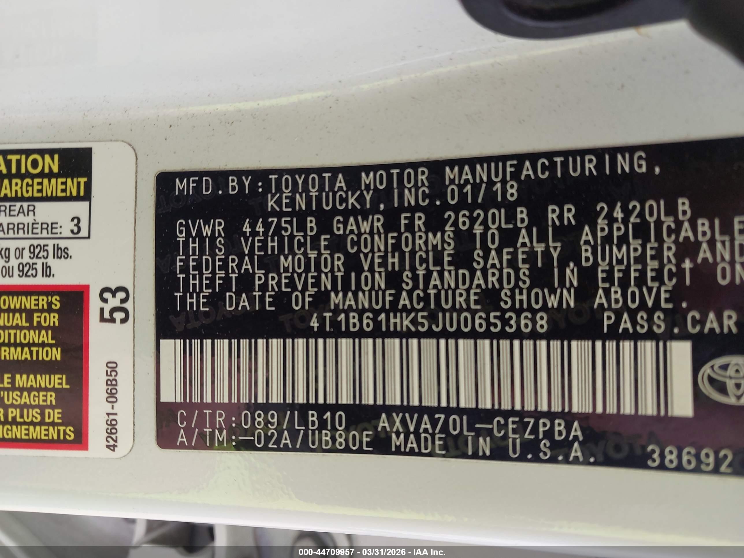 TOYOTA CAMRY image 9