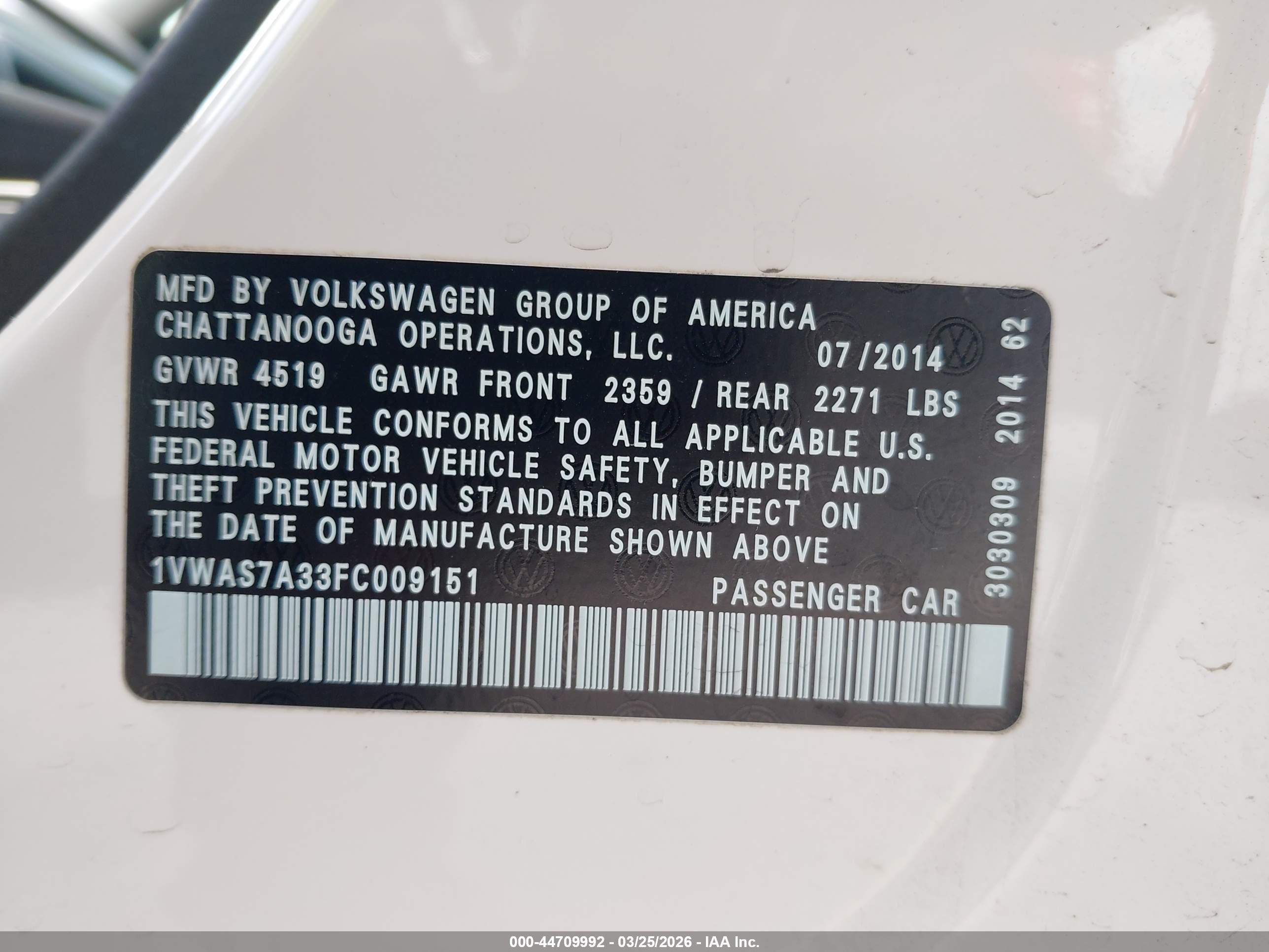 VOLKSWAGEN PASSAT image 9