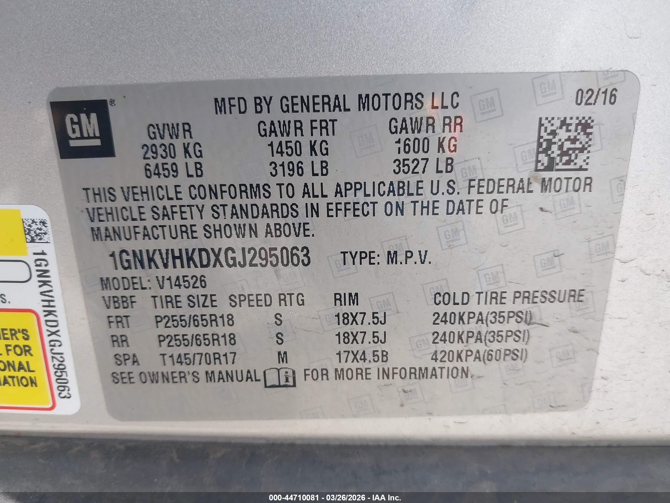 CHEVROLET TRAVERSE image 9