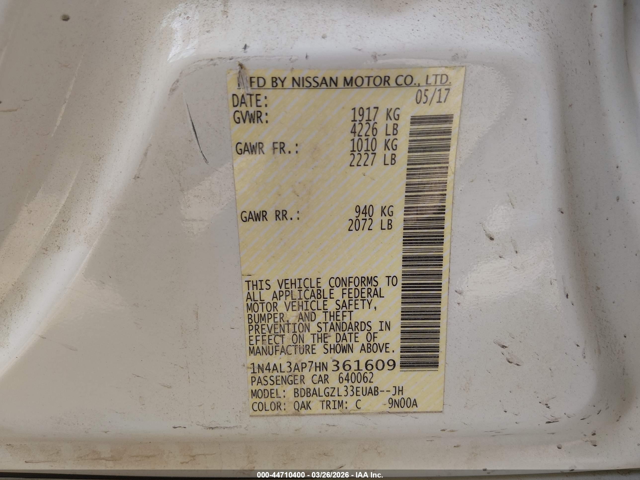 NISSAN ALTIMA image 9