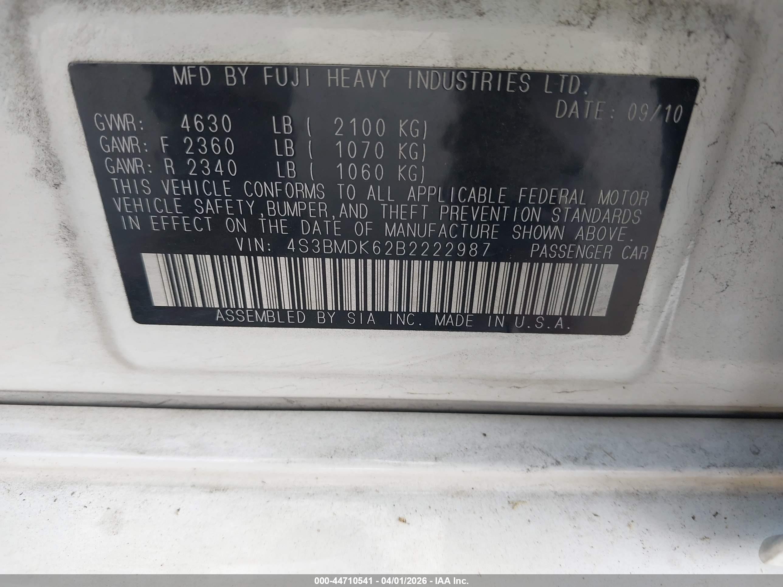 SUBARU LEGACY image 9