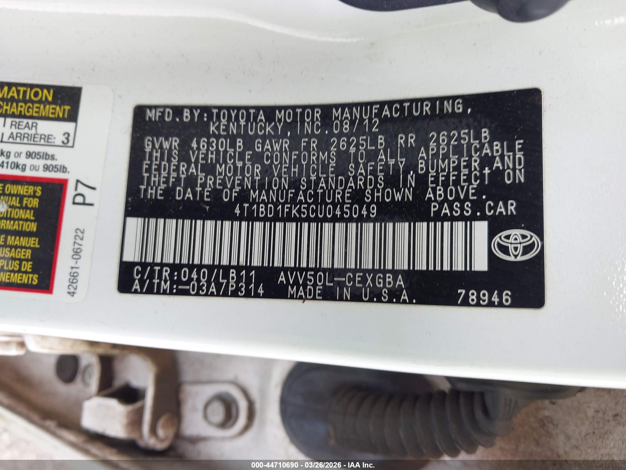 TOYOTA CAMRY image 9
