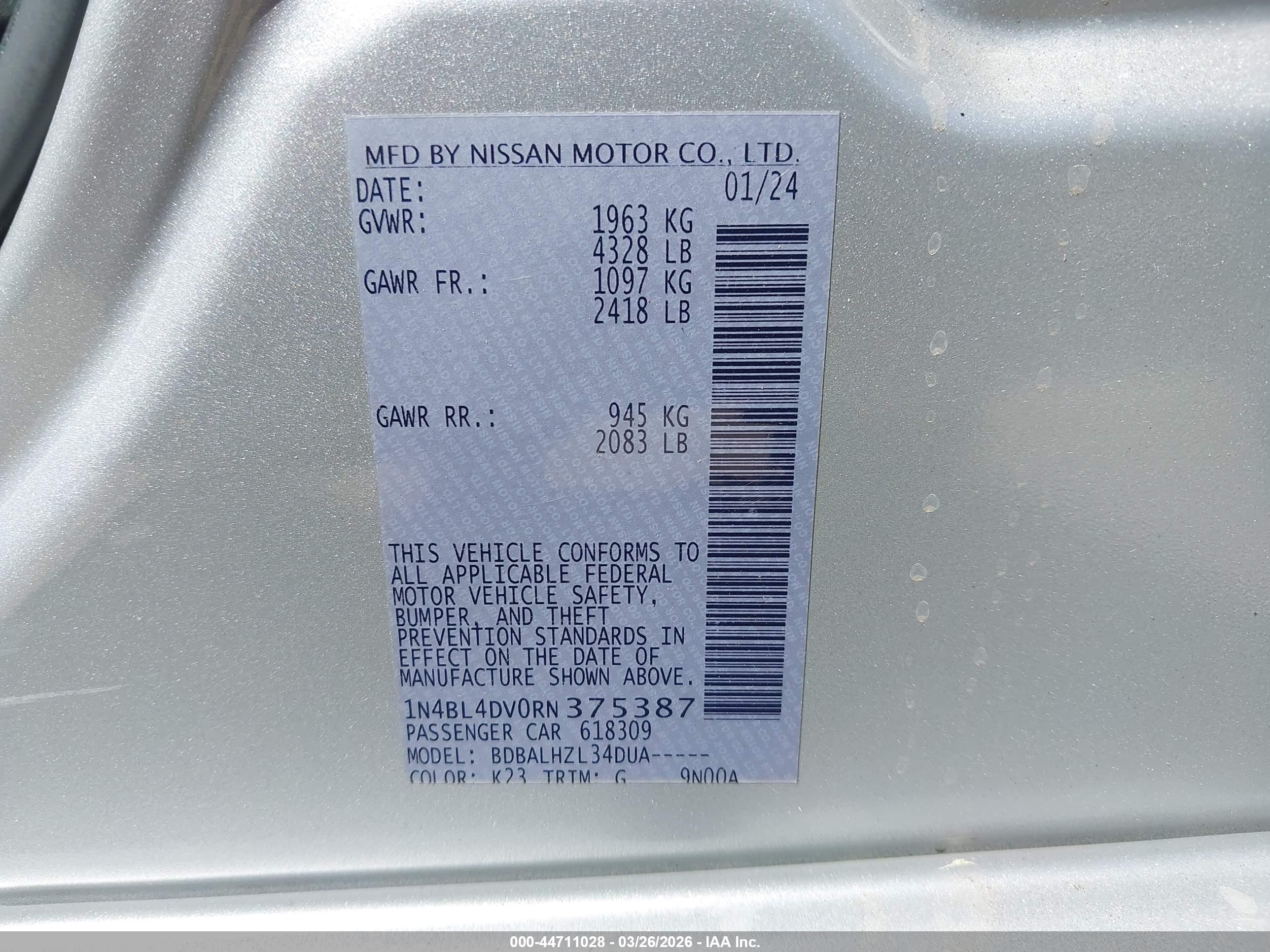 NISSAN ALTIMA image 9