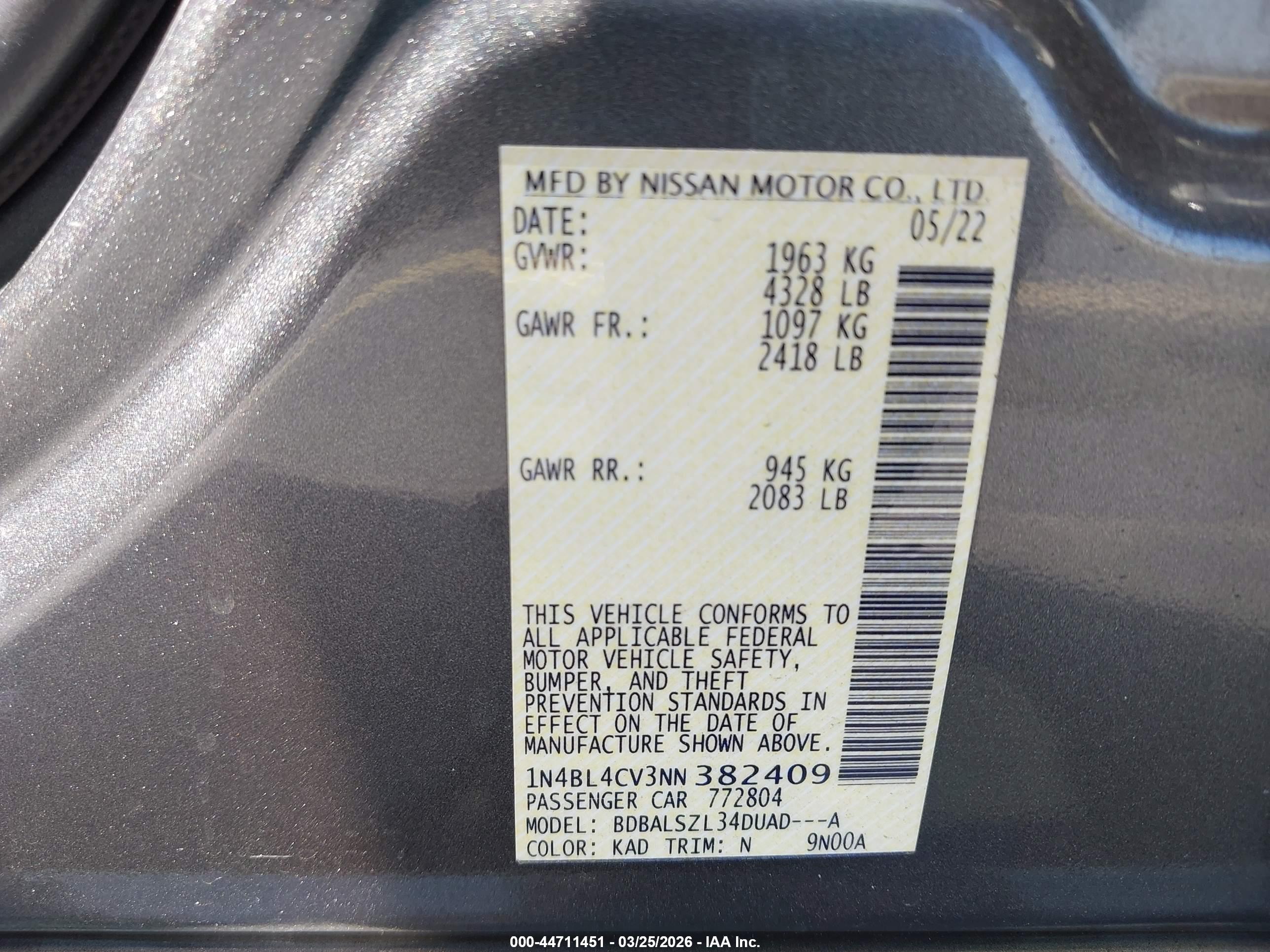 NISSAN ALTIMA image 9