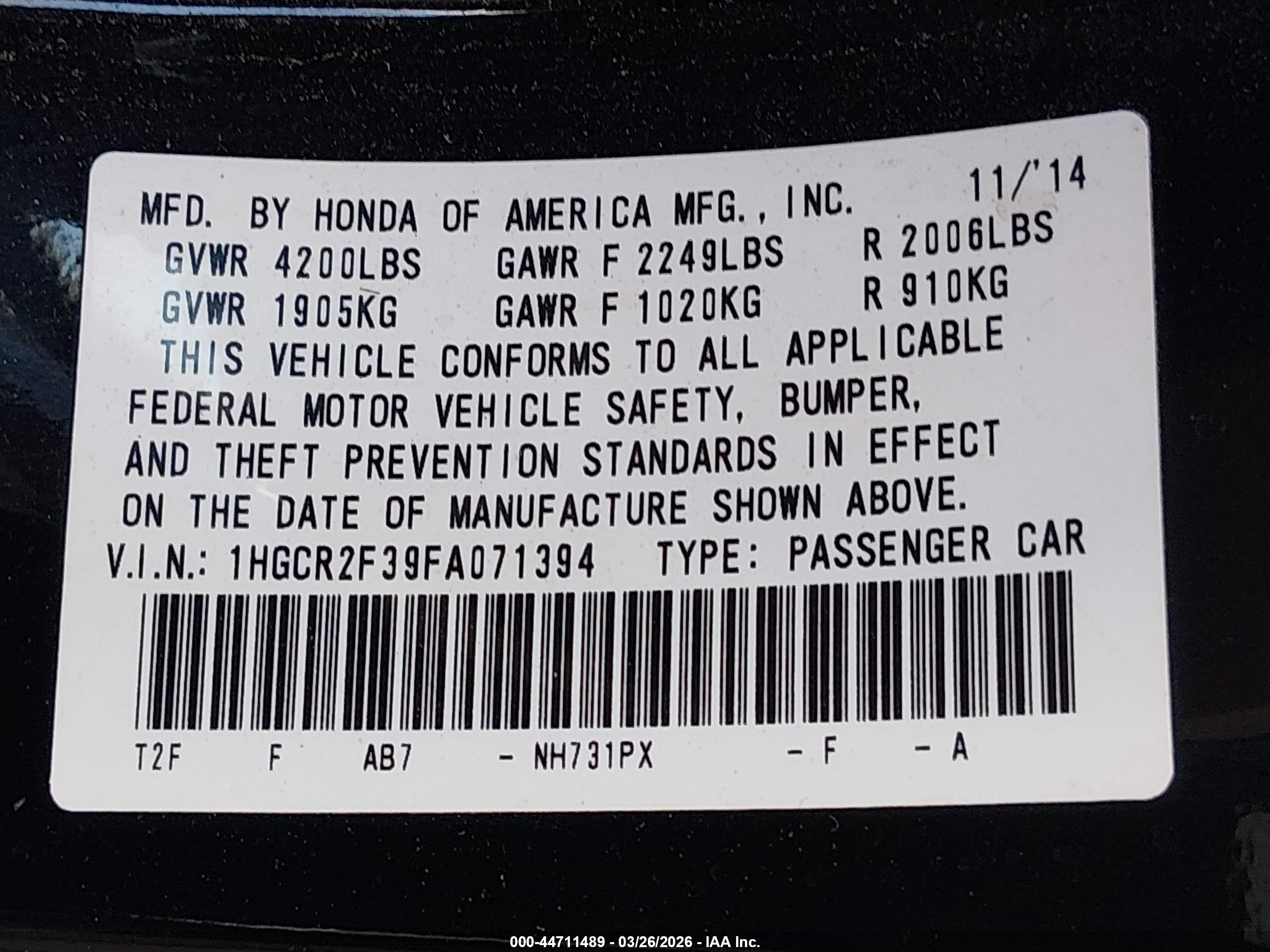 HONDA ACCORD image 9
