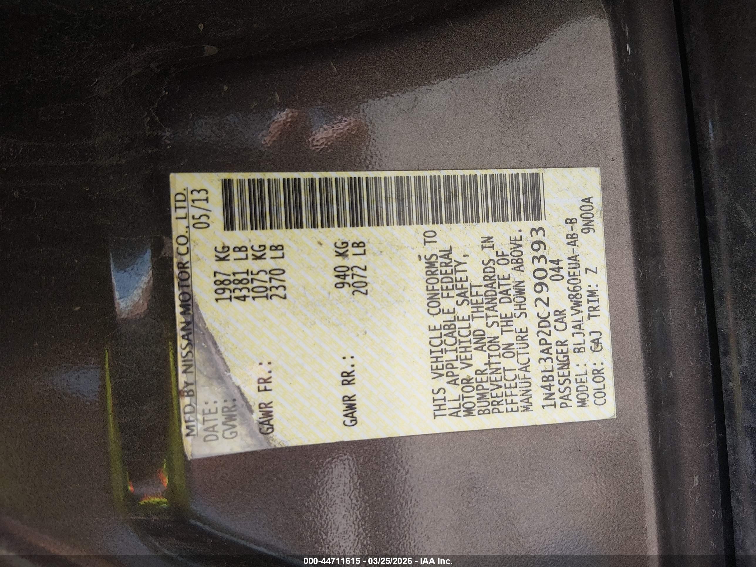 NISSAN ALTIMA image 9