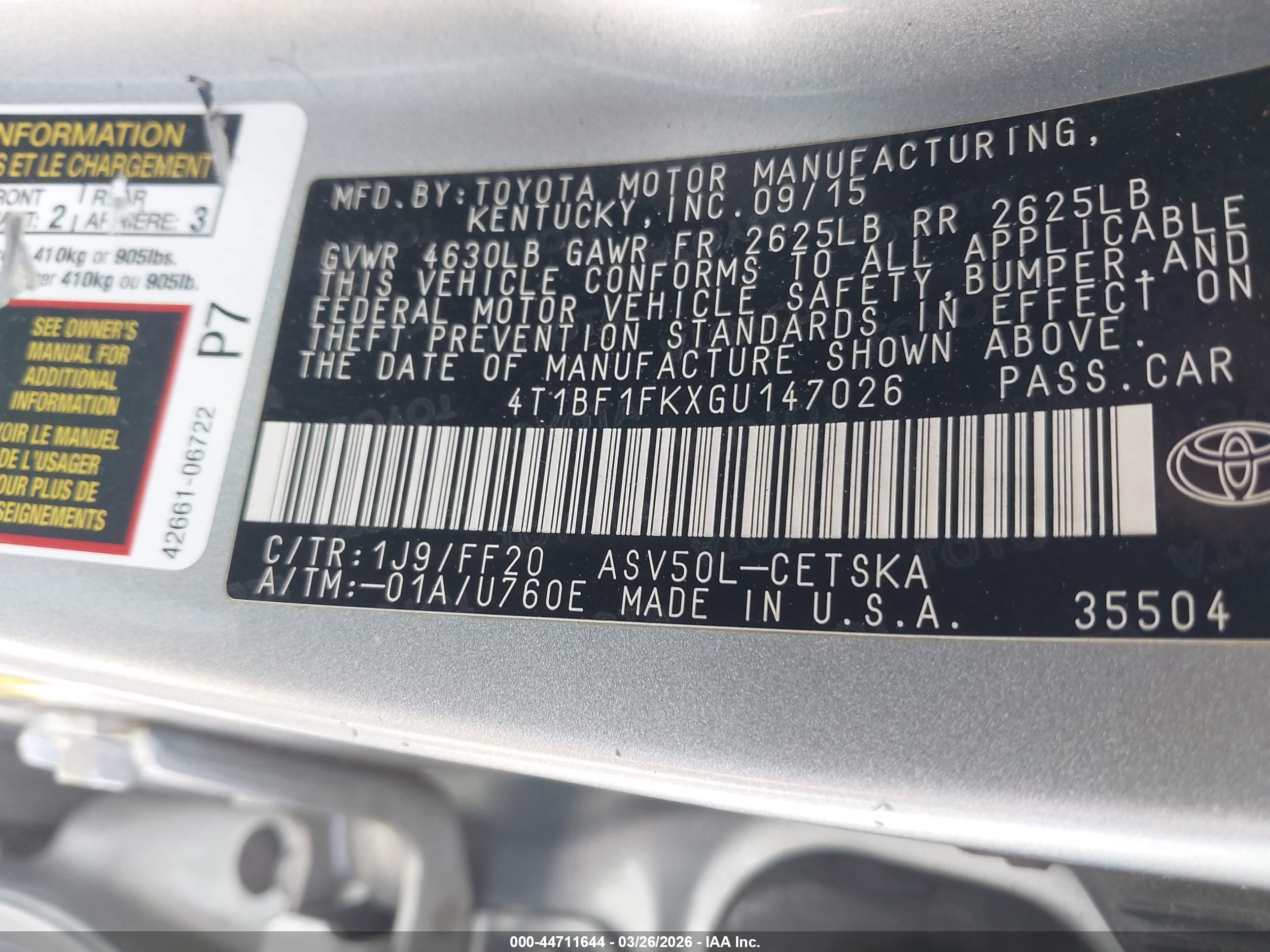 TOYOTA CAMRY image 9