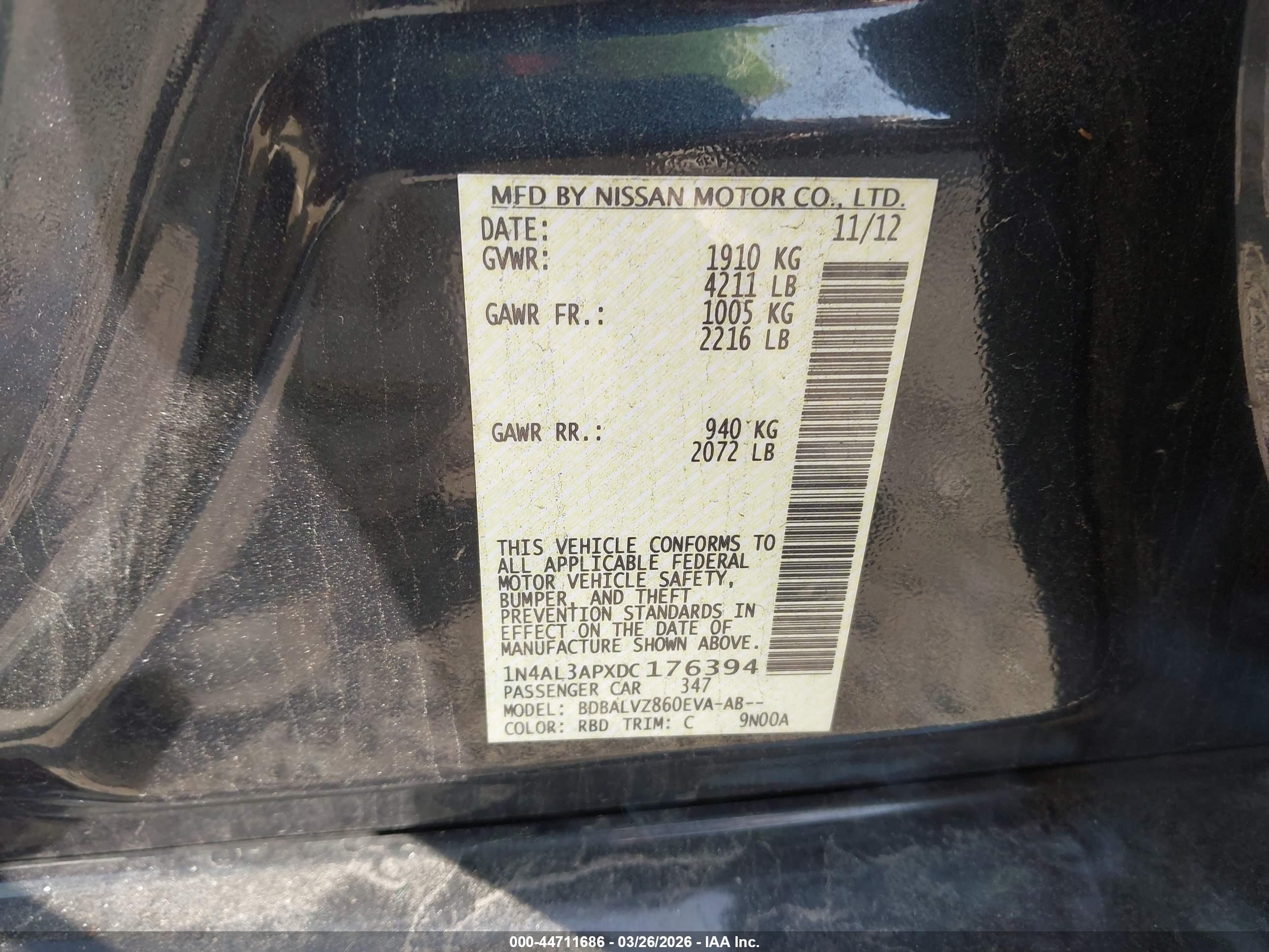 NISSAN ALTIMA image 9