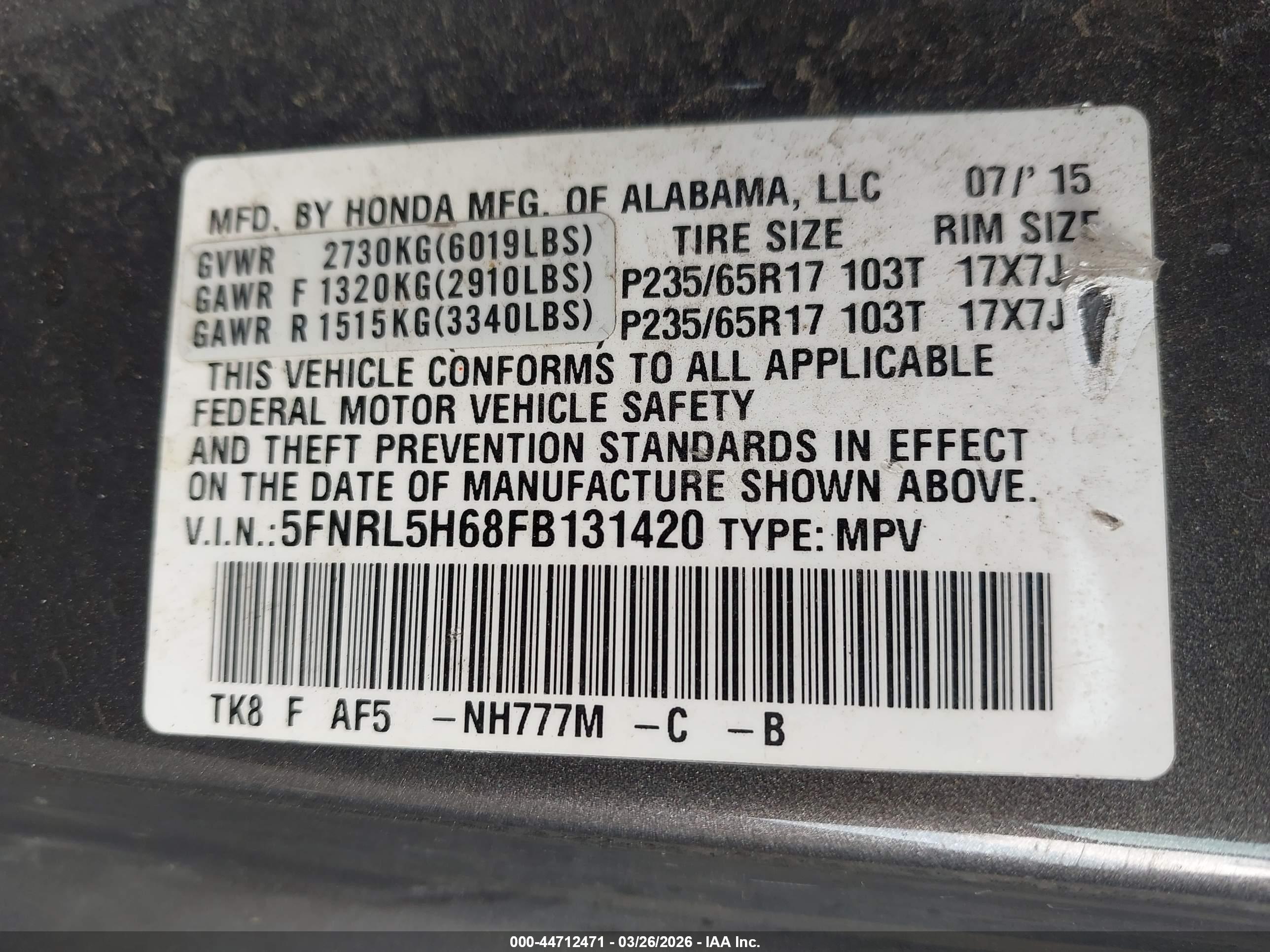 HONDA ODYSSEY image 9