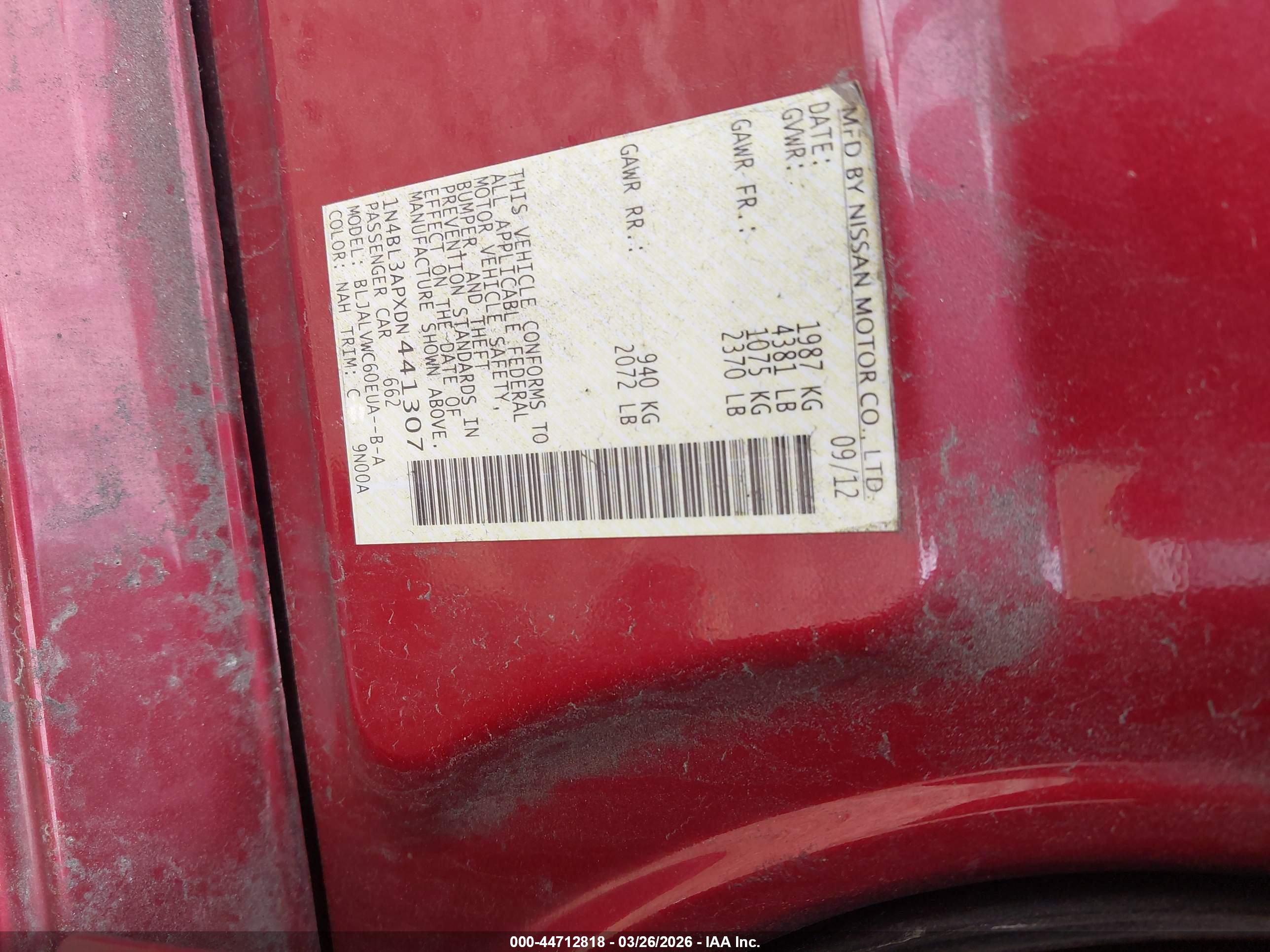 NISSAN ALTIMA image 9