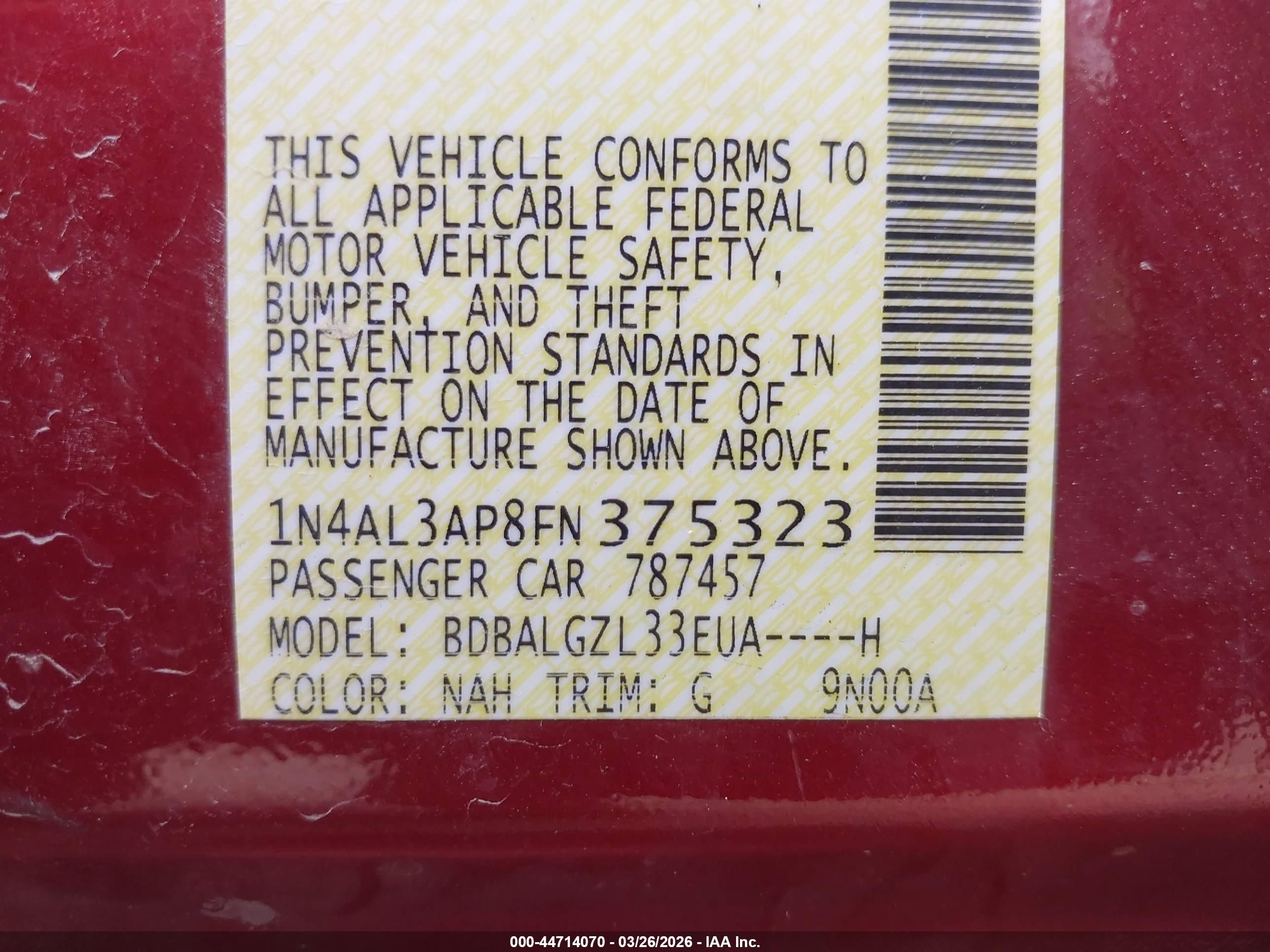 NISSAN ALTIMA image 9