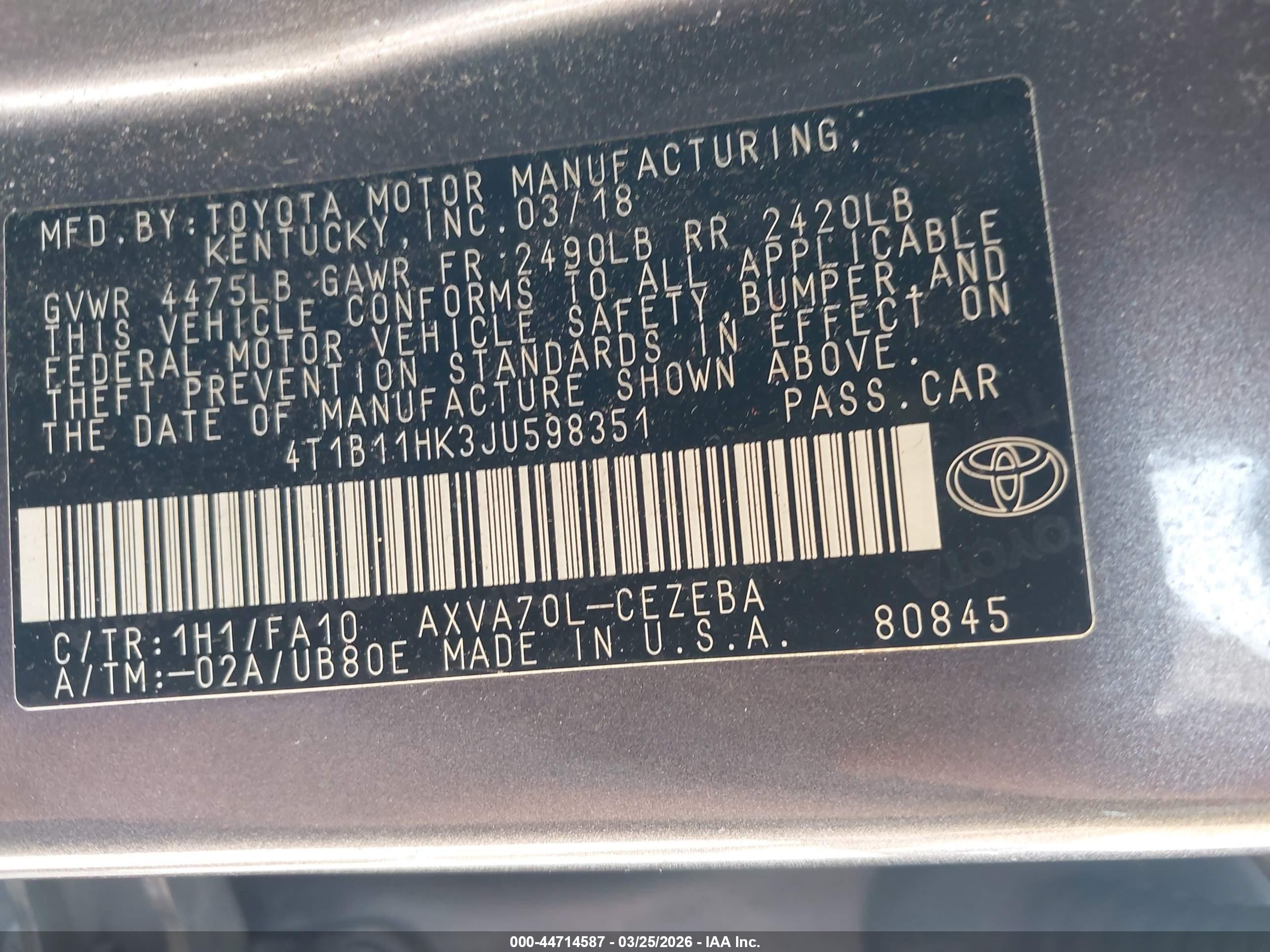 TOYOTA CAMRY image 9