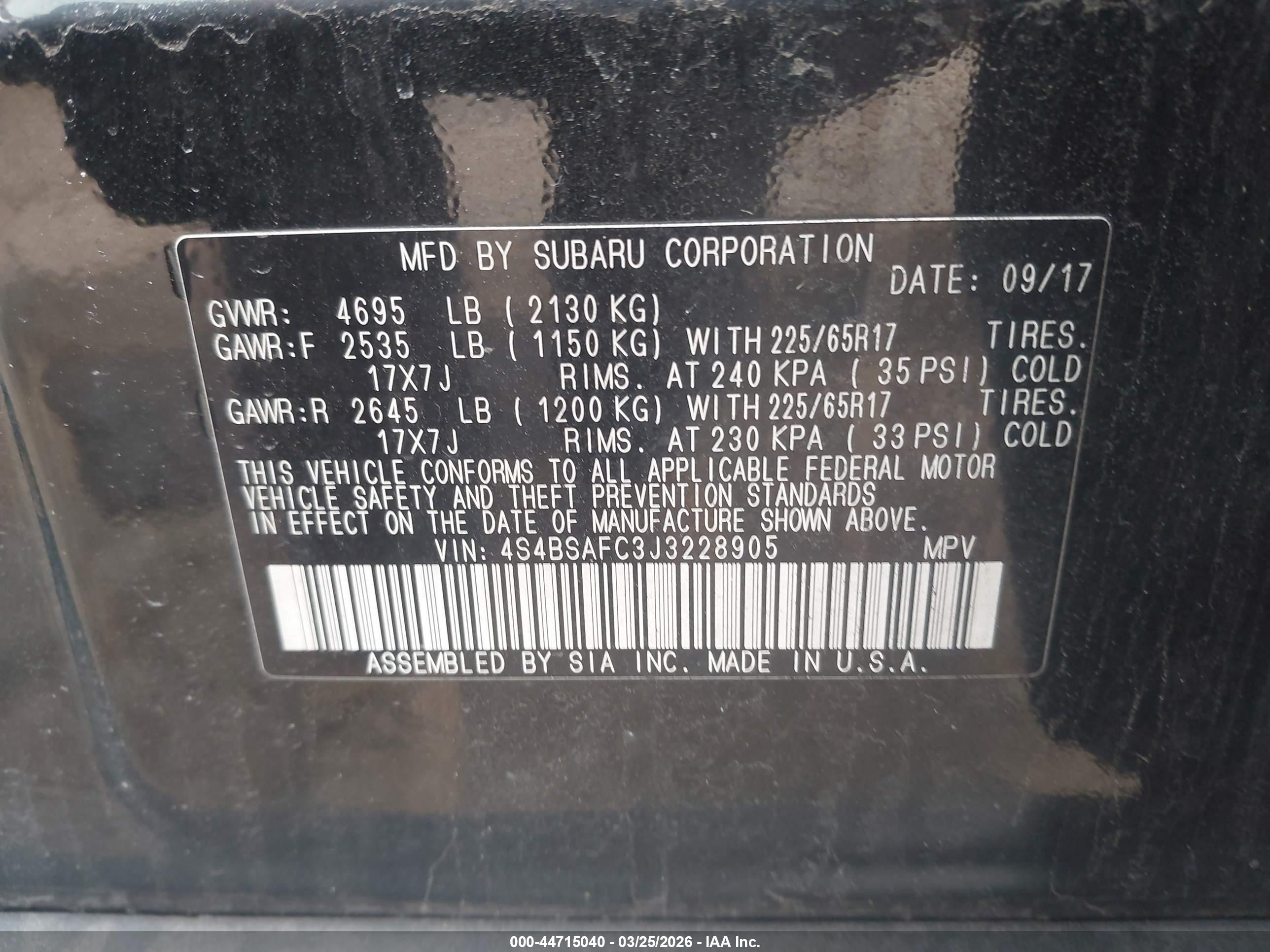 SUBARU OUTBACK image 9