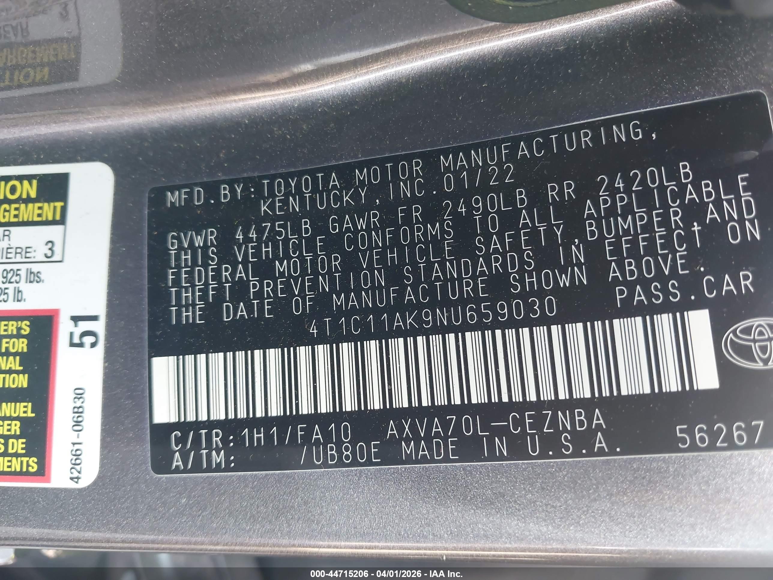 TOYOTA CAMRY image 9